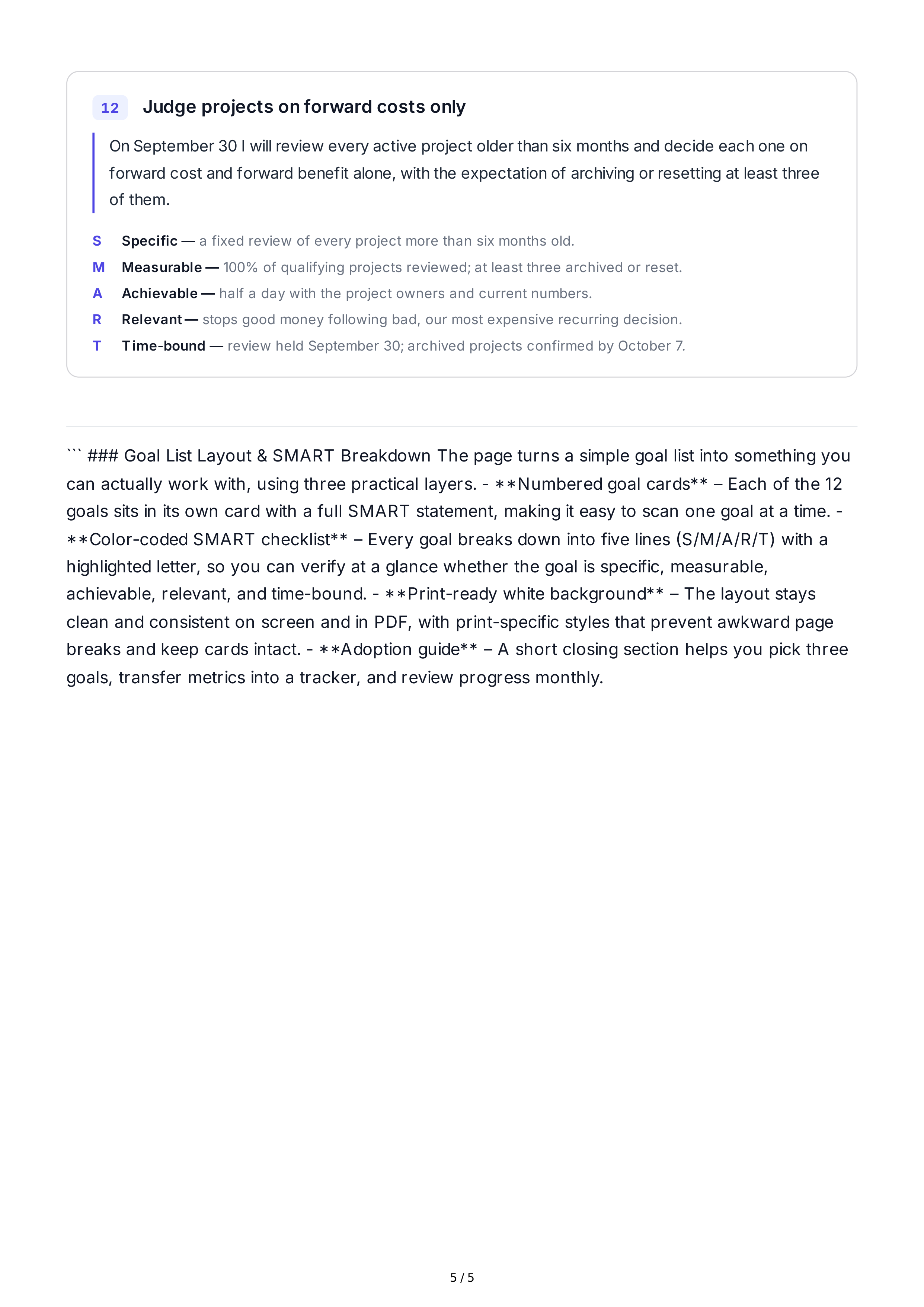 SMART Decision-Making Goals — page 5