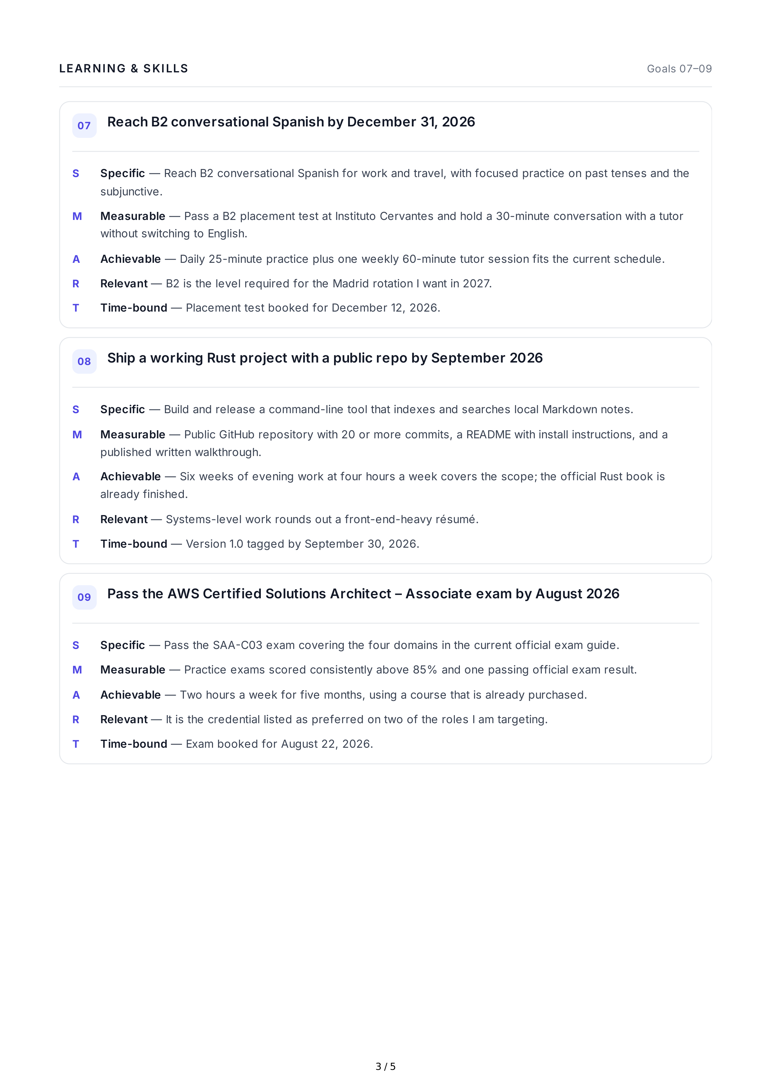 SMART Goal-Setting Goals — page 3