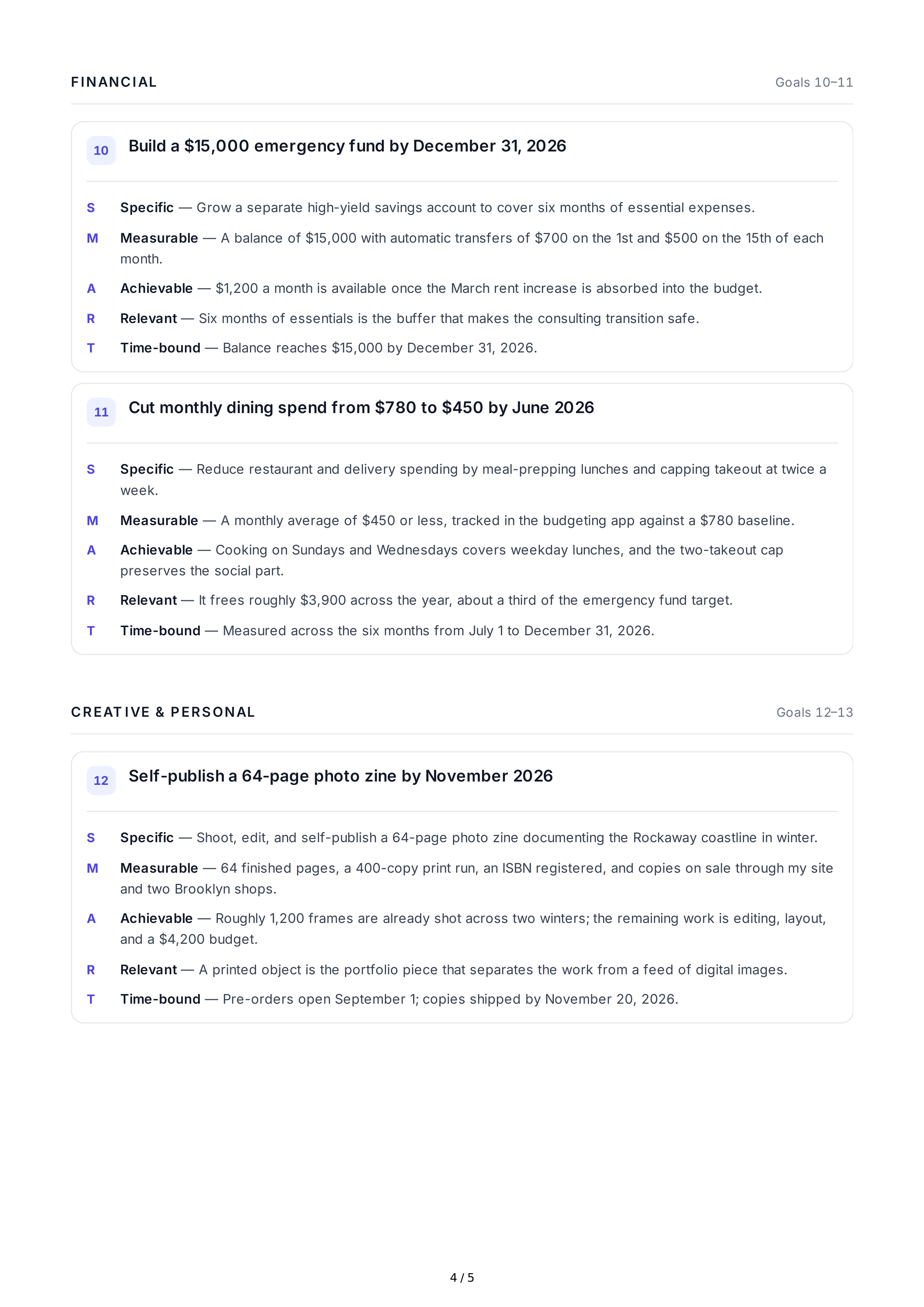 SMART Goal-Setting Goals — page 4