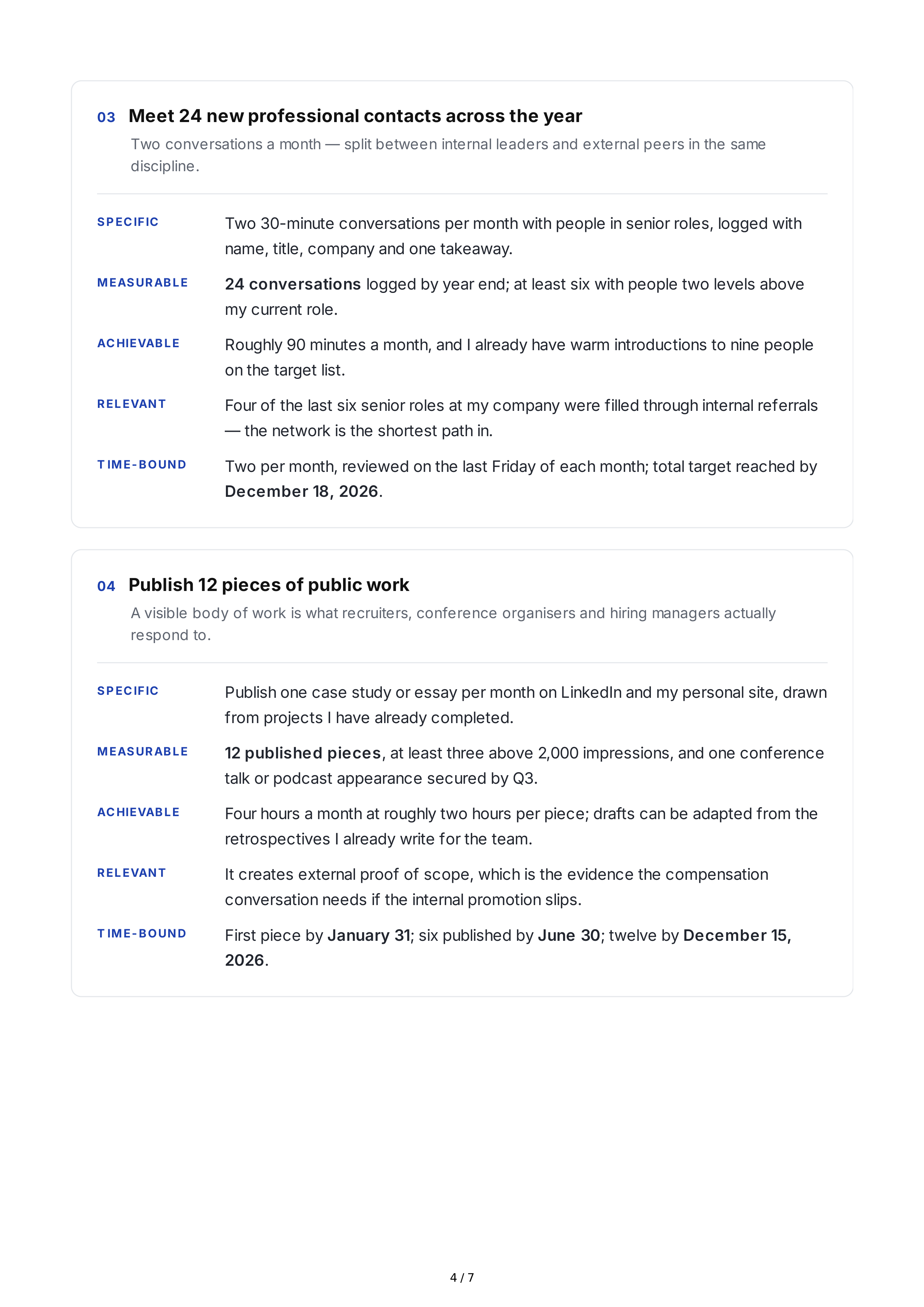 SMART Goals for Career Advancement — page 4
