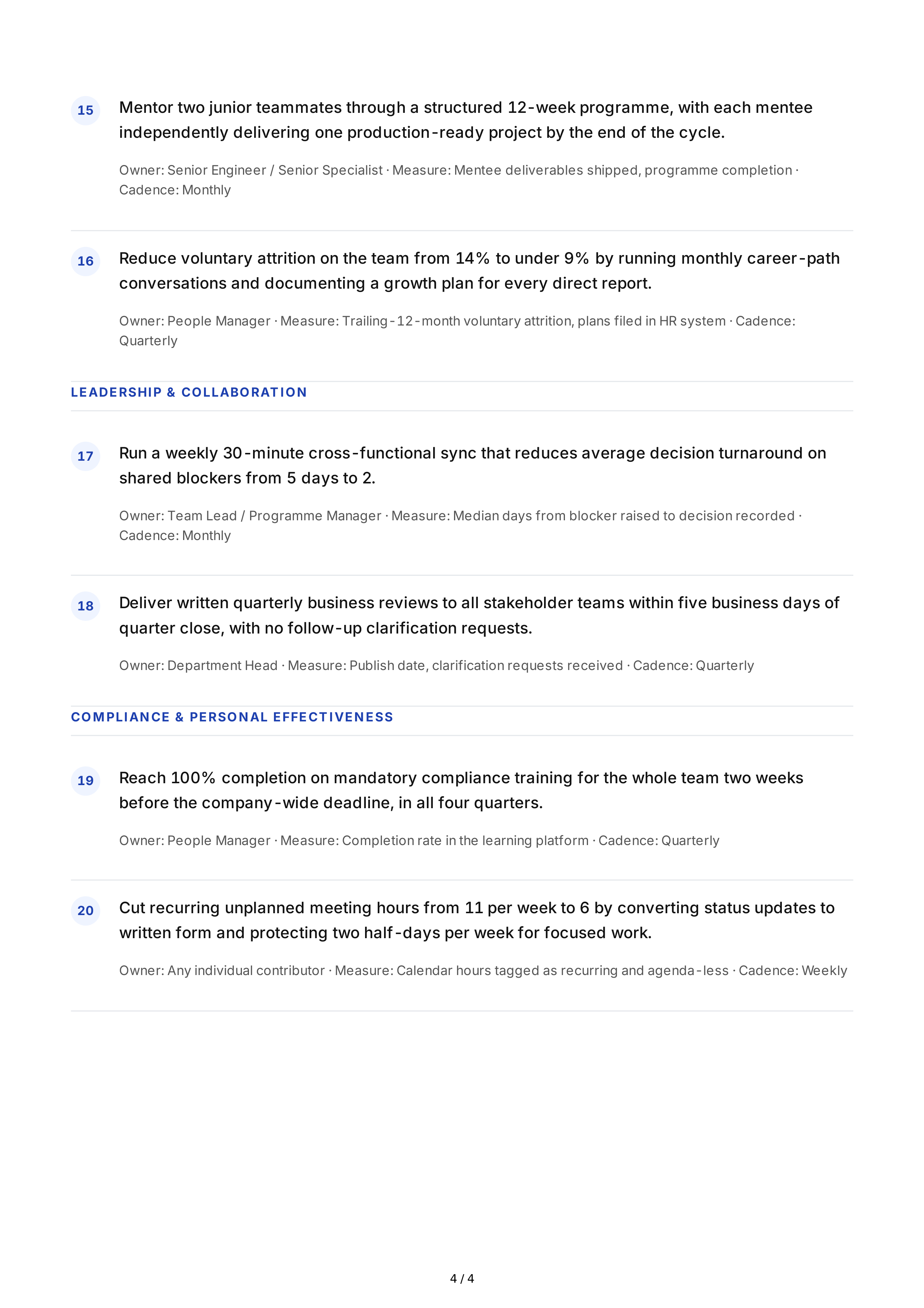 SMART Goals for Employees — page 4