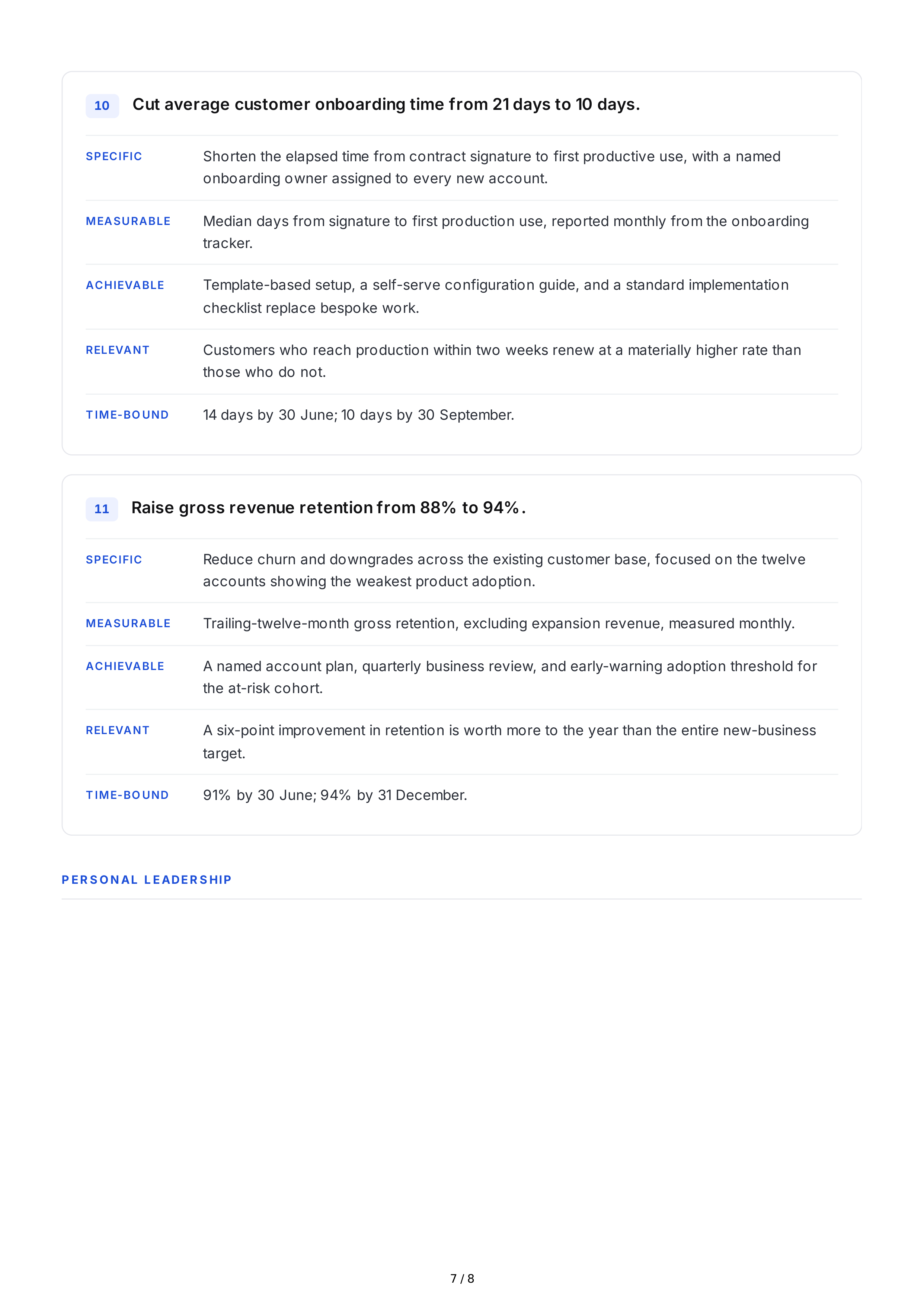 SMART Goals for Leaders — page 7