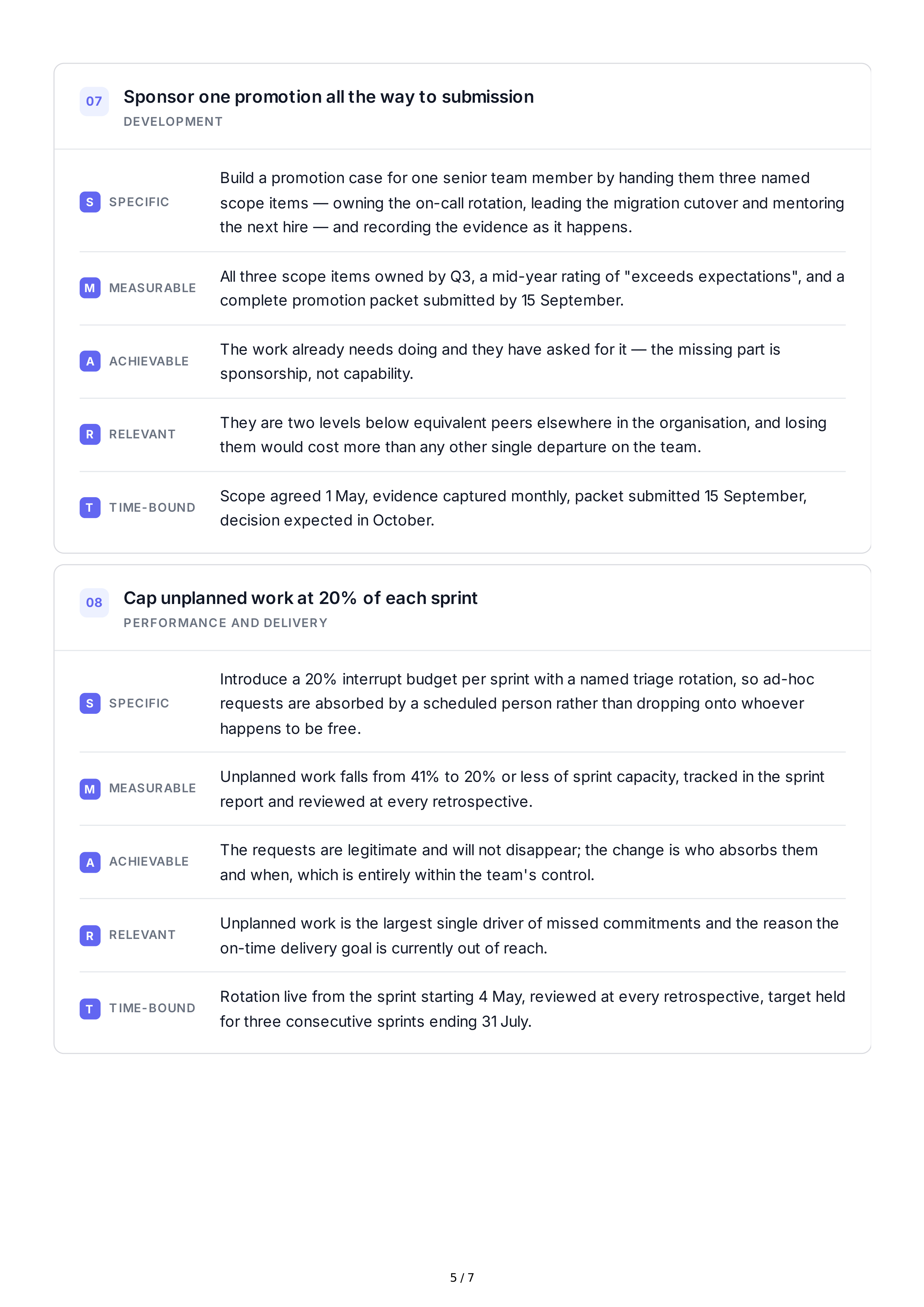 SMART Goals for Managers — page 5