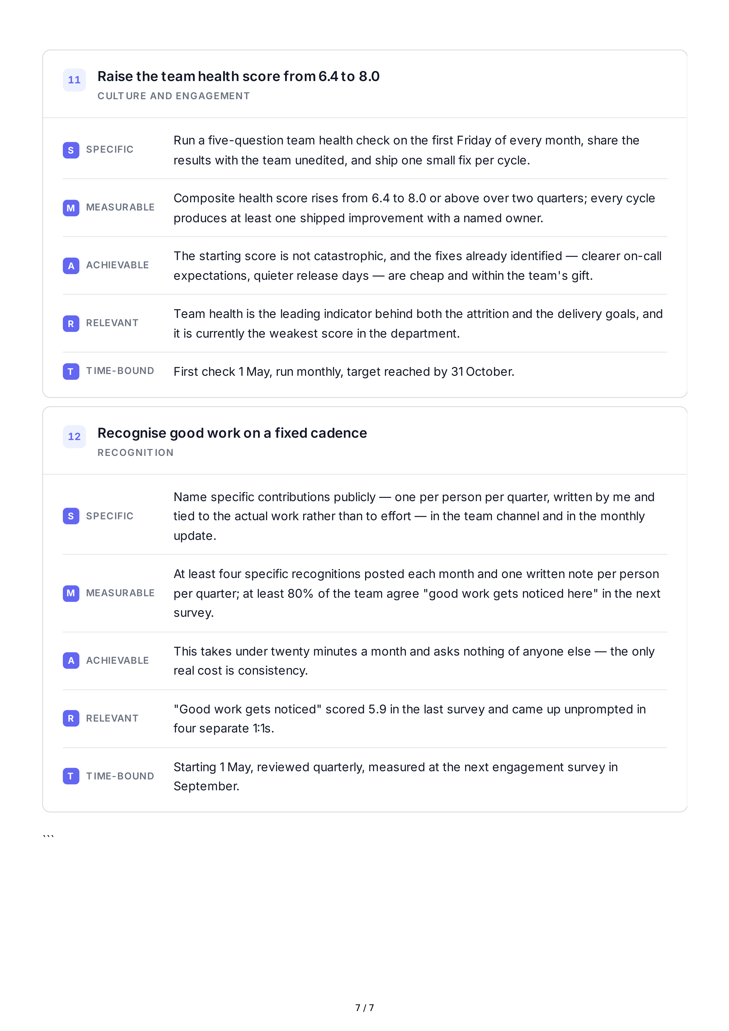 SMART Goals for Managers — page 7