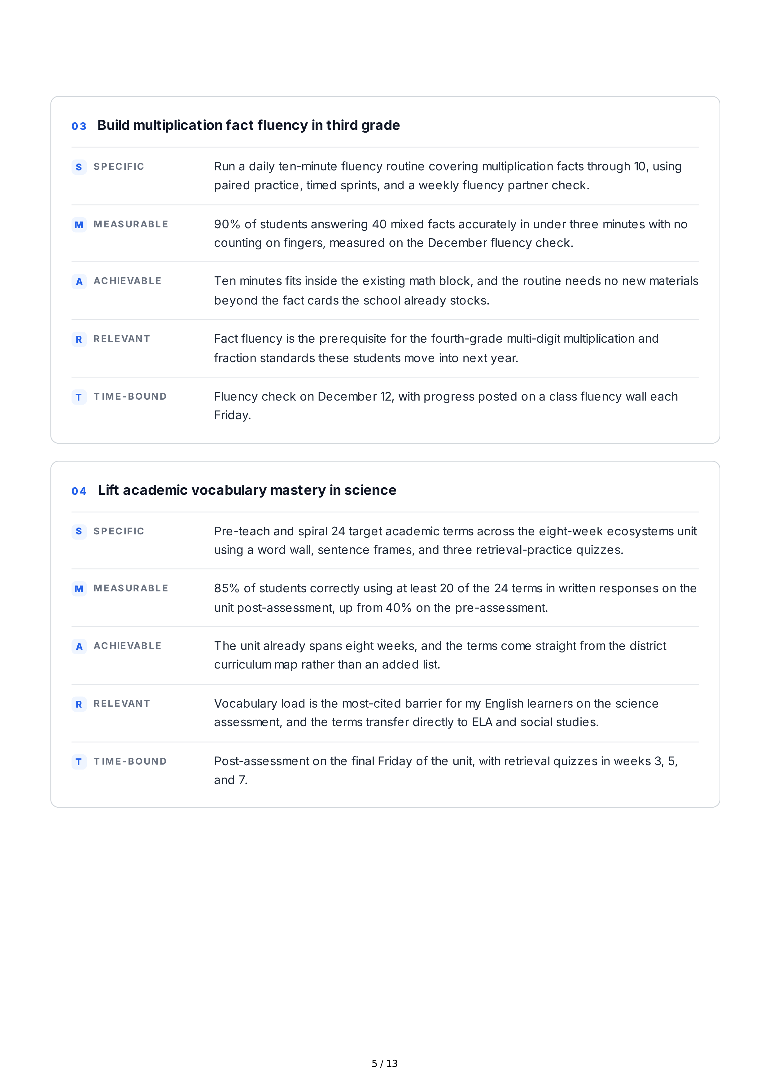 SMART Goals for Teachers — page 5