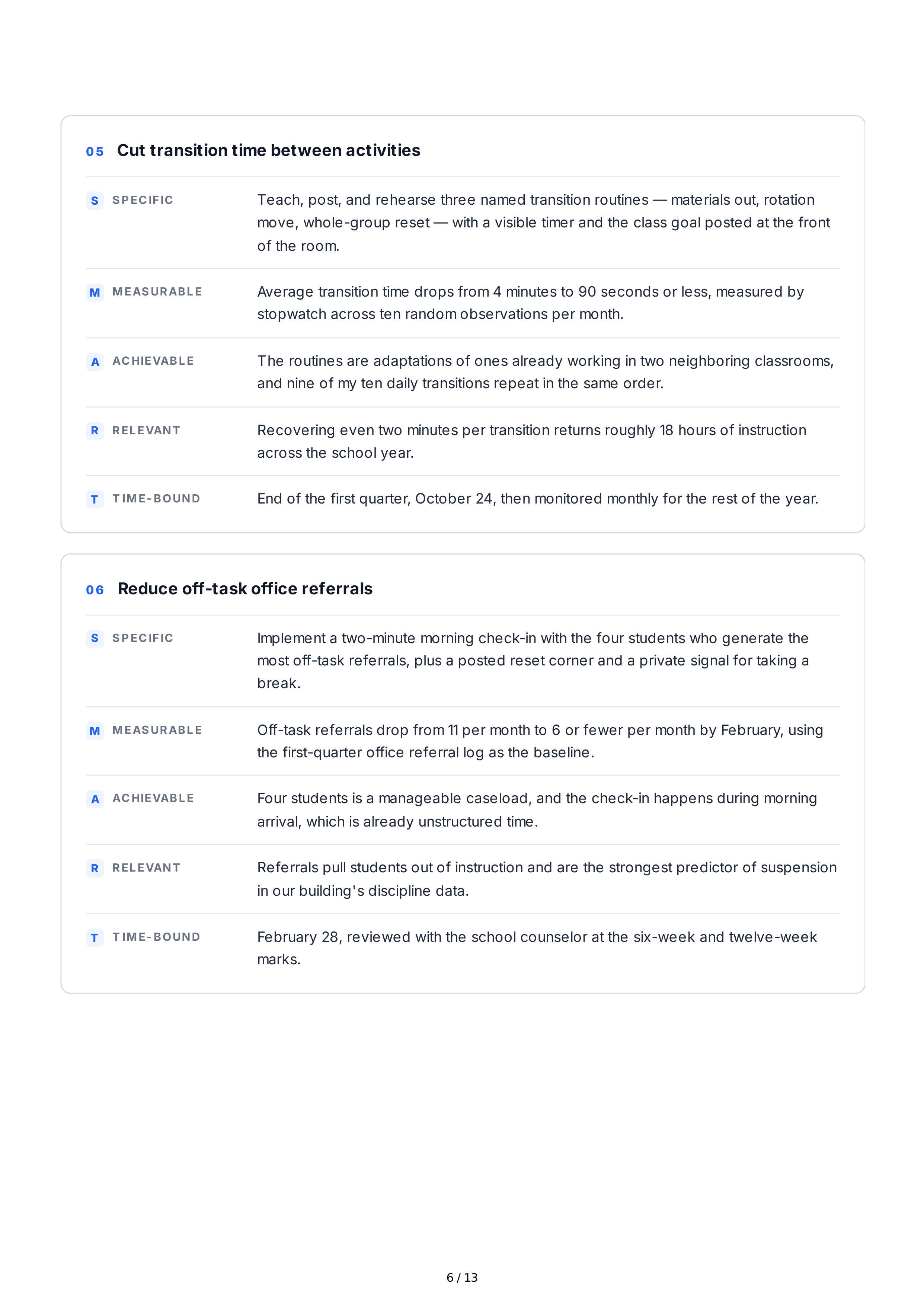 SMART Goals for Teachers — page 6