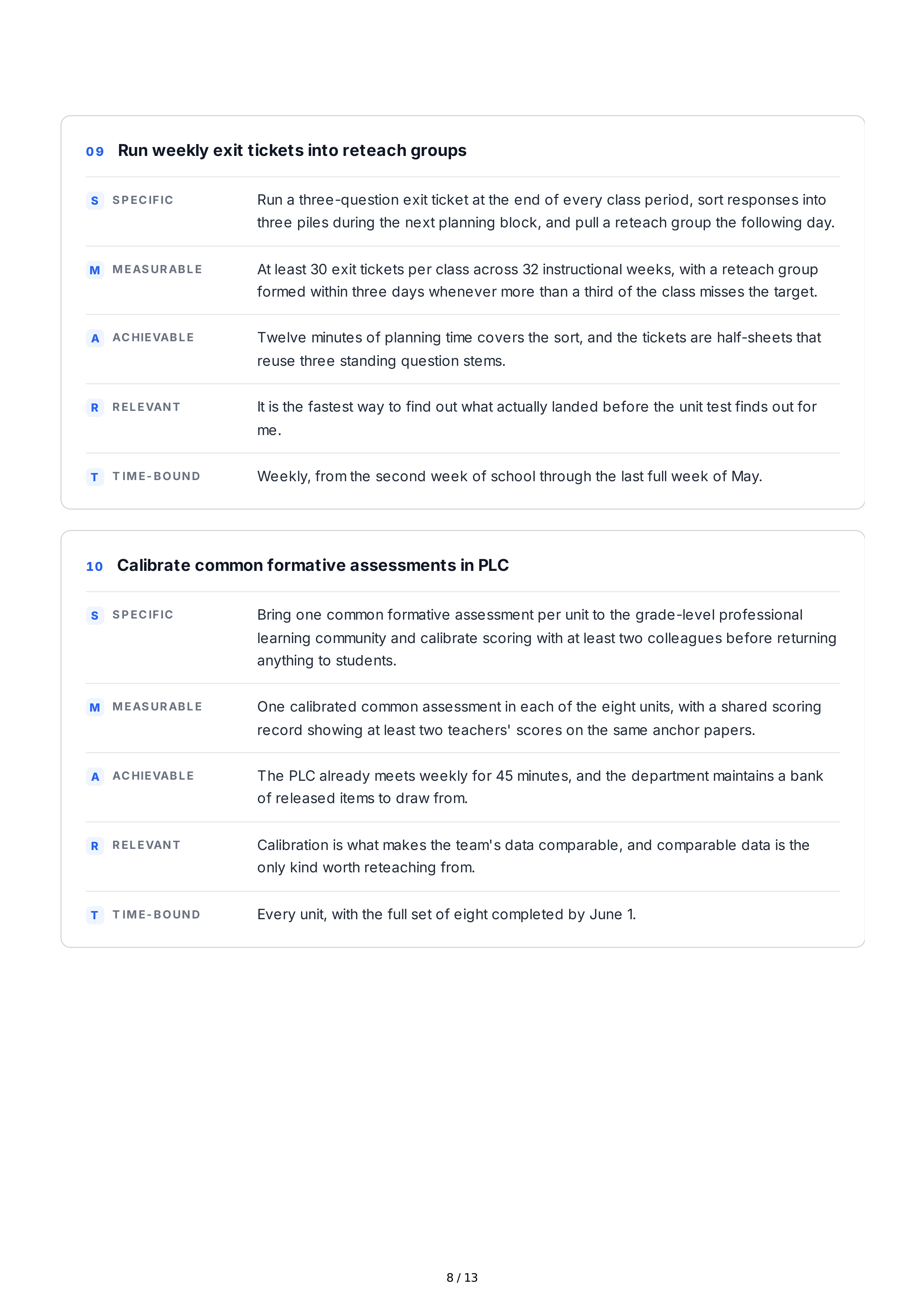 SMART Goals for Teachers — page 8