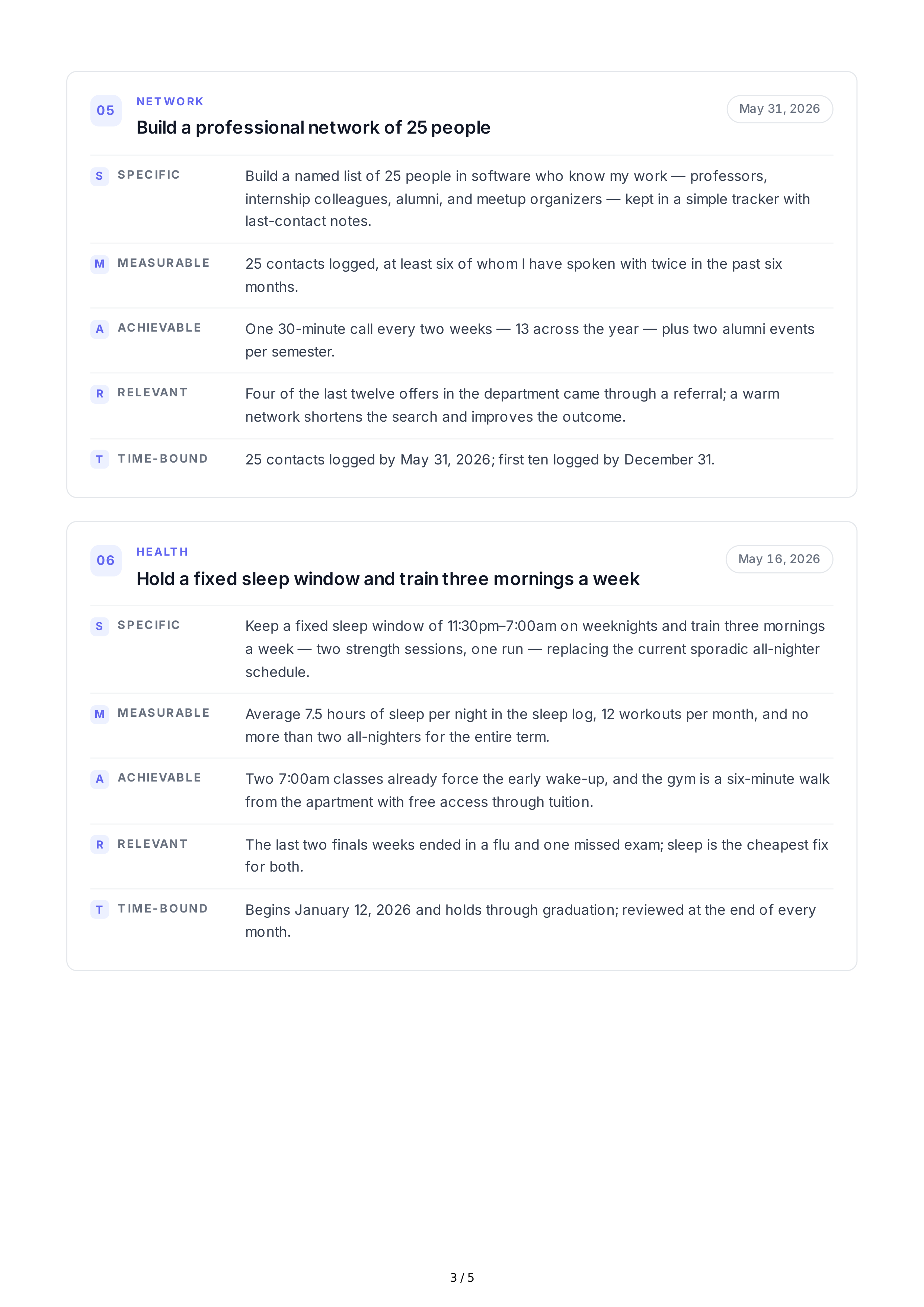 SMART Graduation Goals — page 3