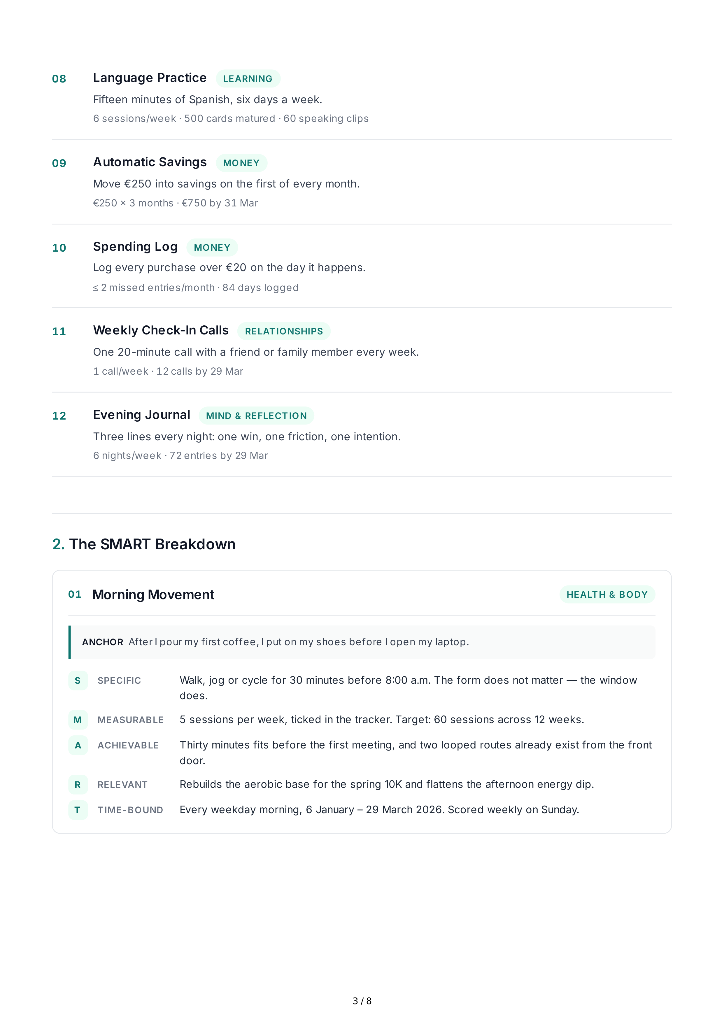 SMART Habit-Building Goals — page 3