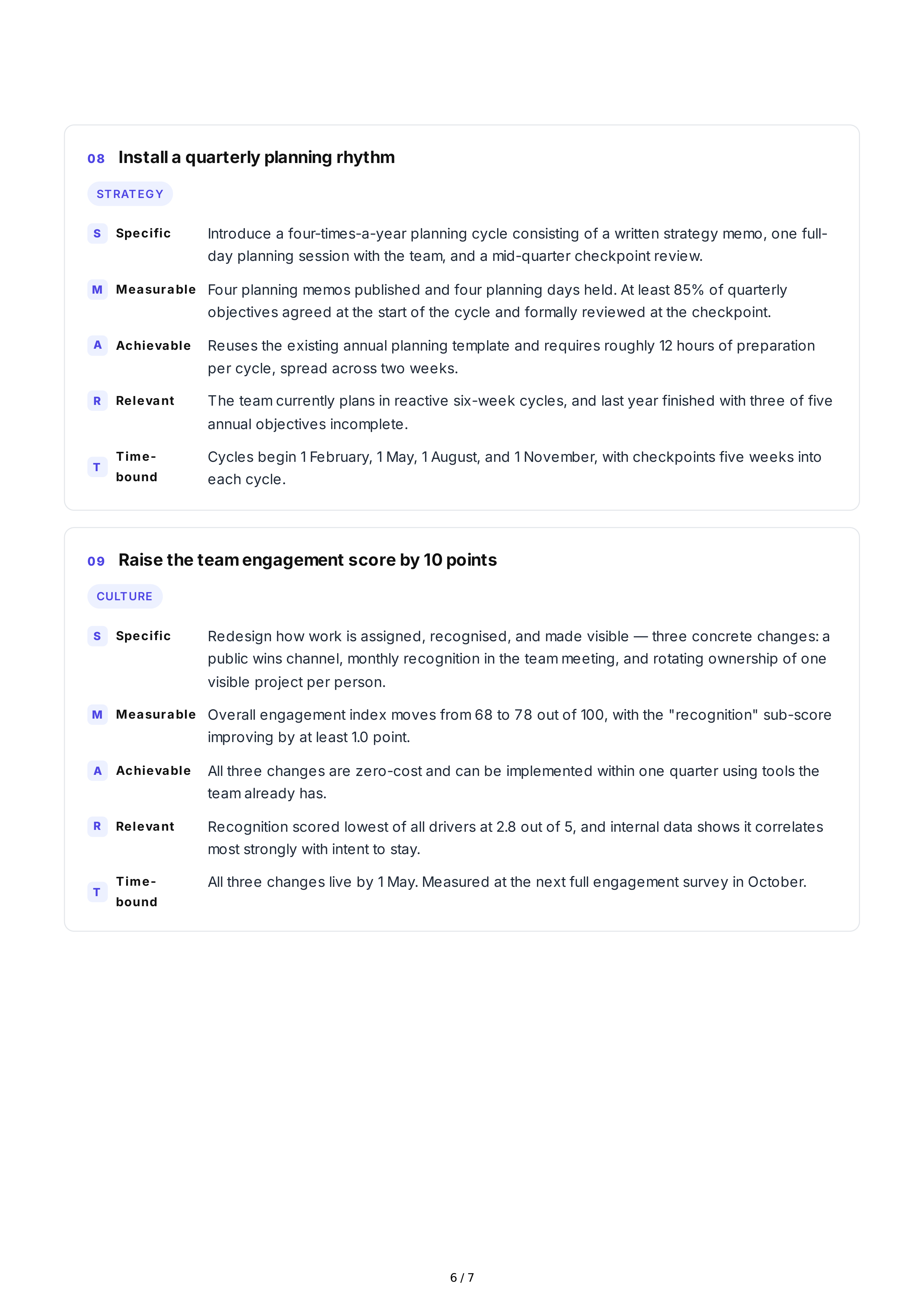 SMART Leadership Goals — page 6