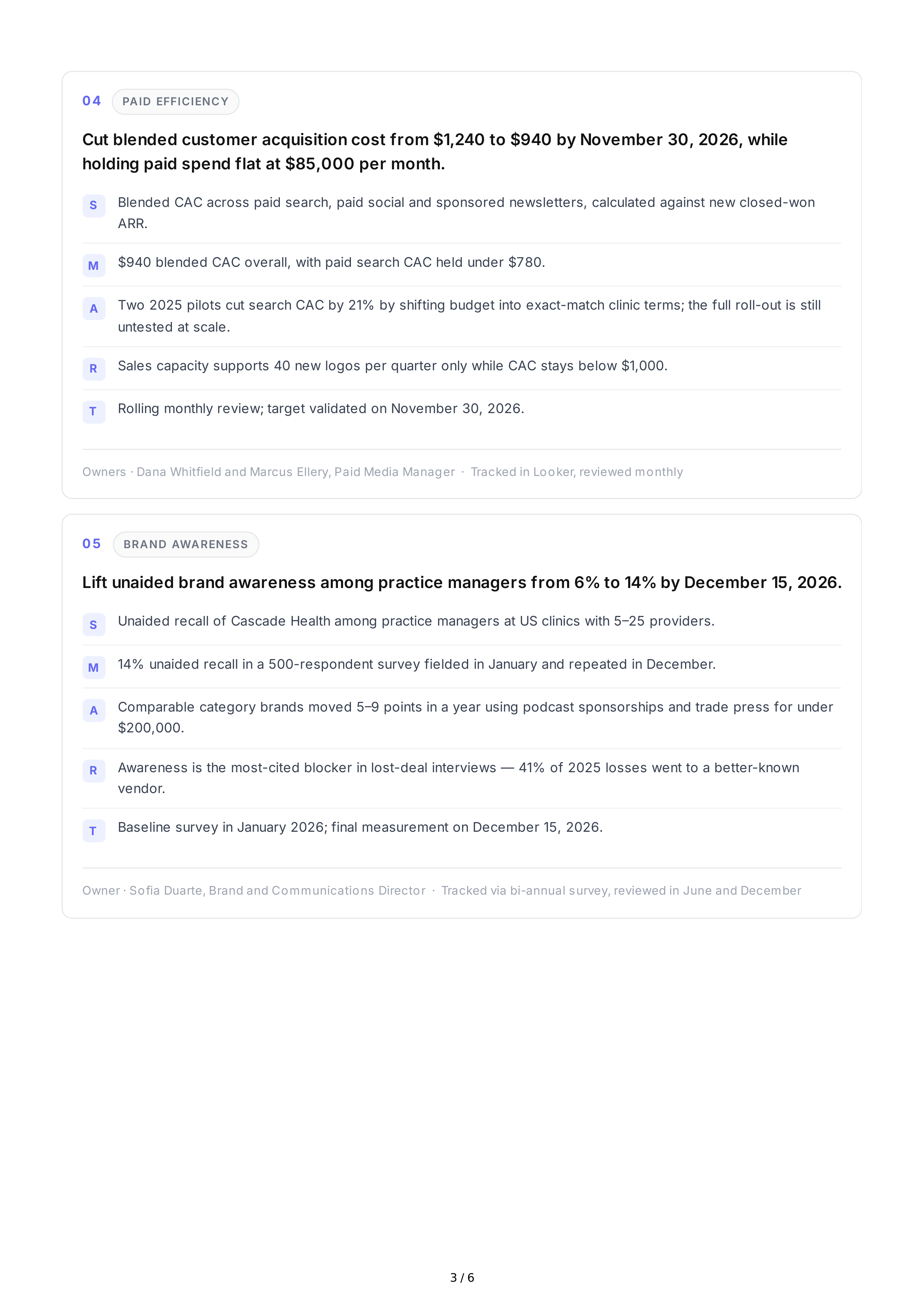 SMART Marketing Goals — page 3