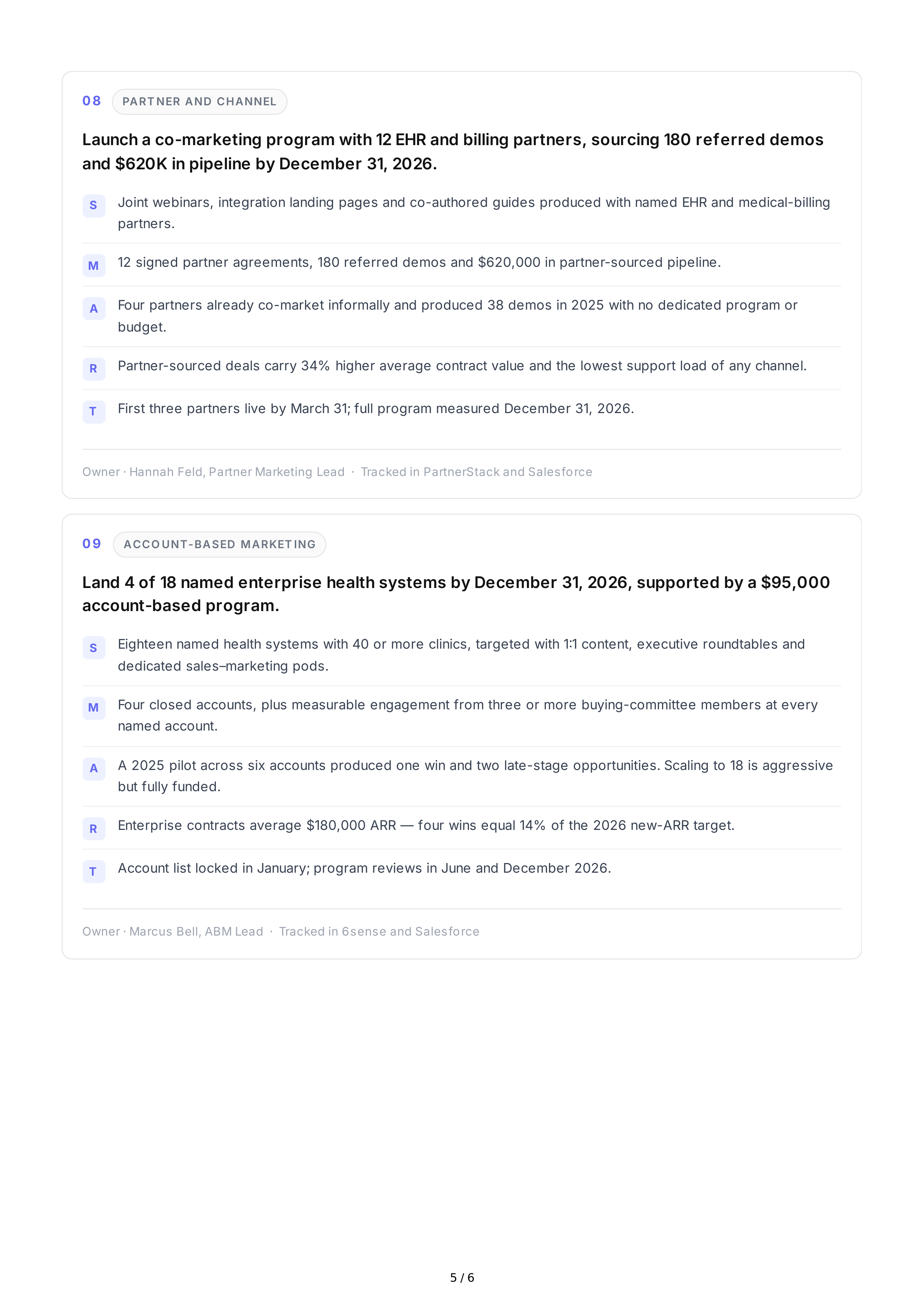 SMART Marketing Goals — page 5