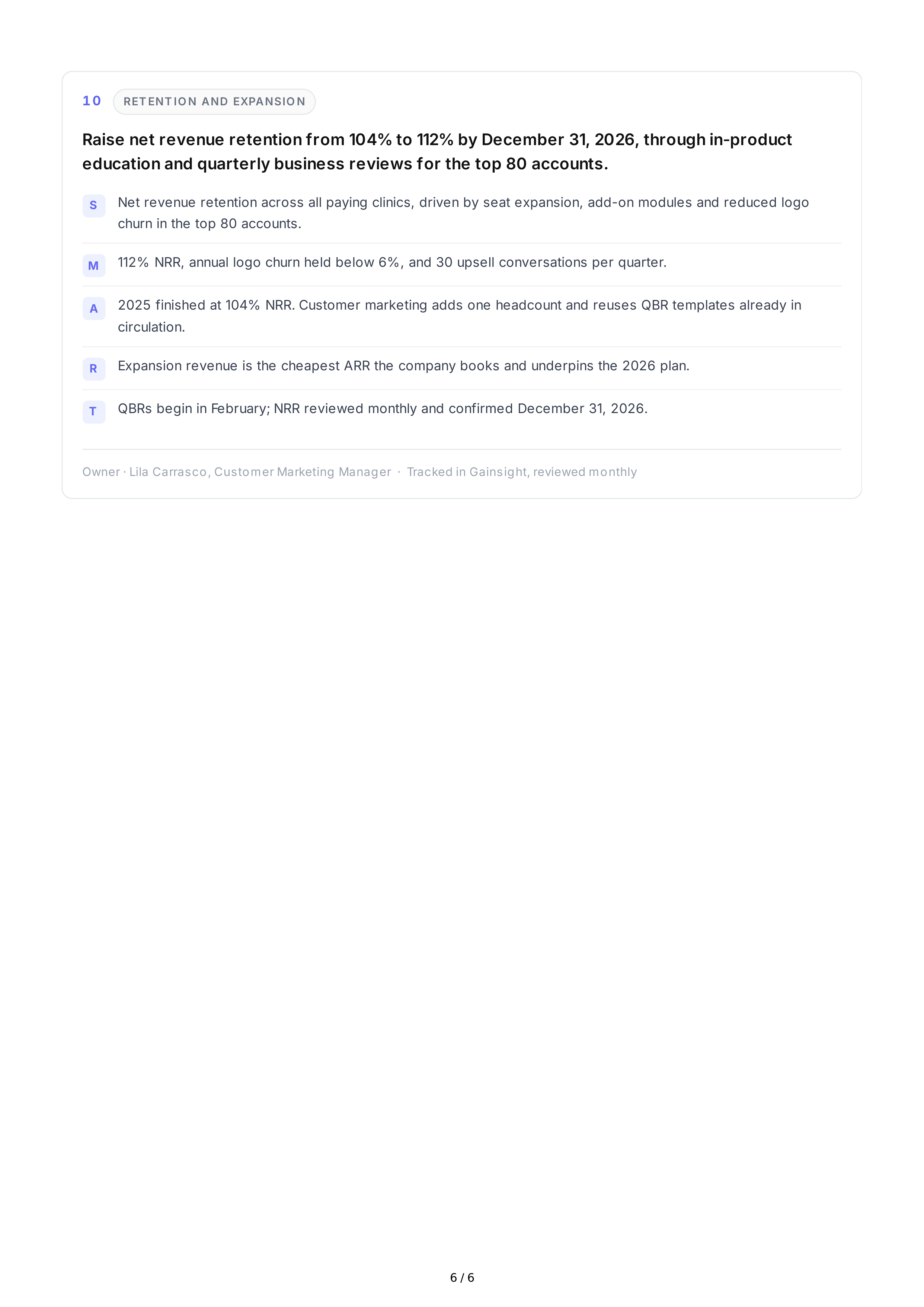 SMART Marketing Goals — page 6