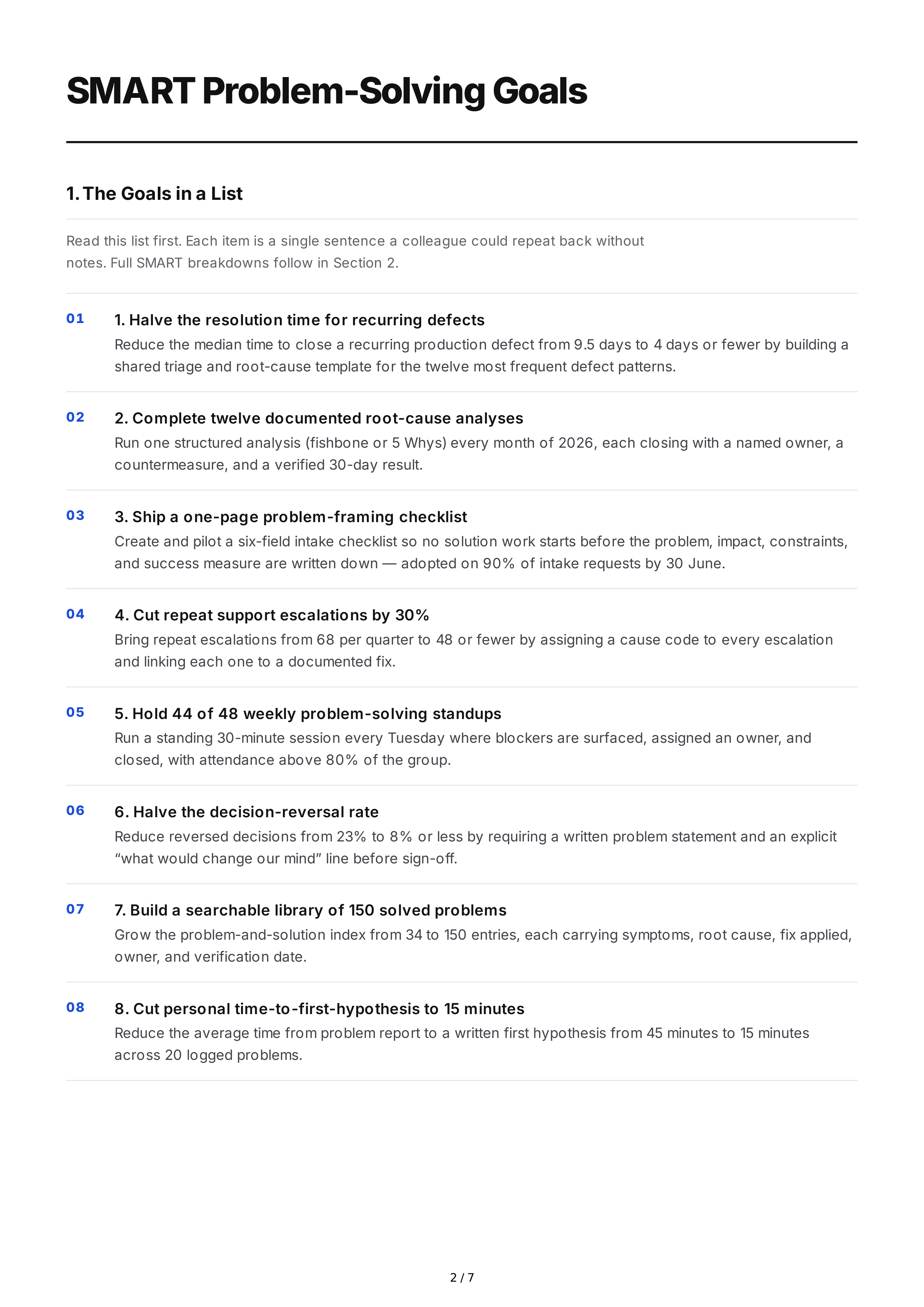 SMART Problem-Solving Goals — page 2