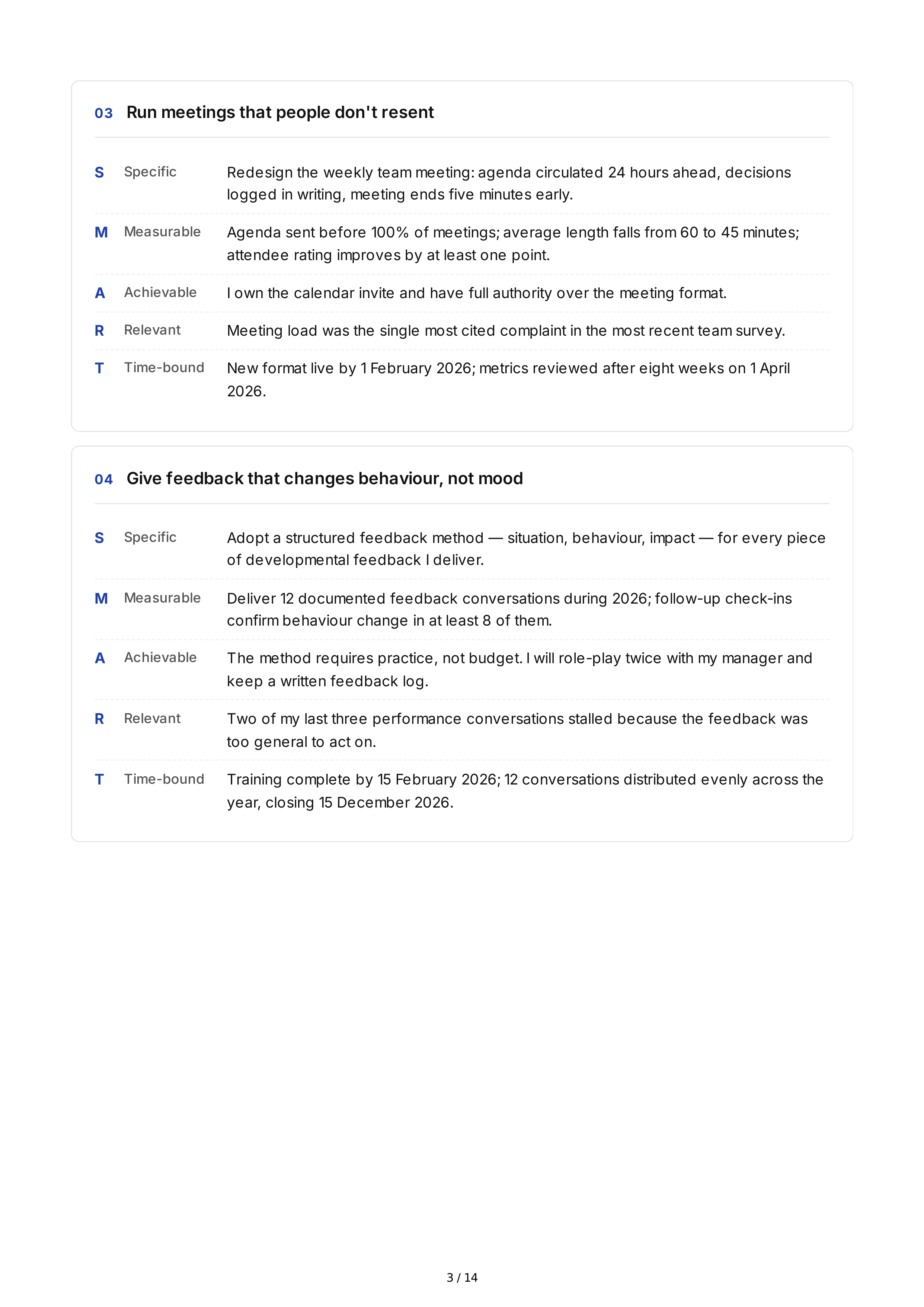 SMART Professional Development Goals — page 3