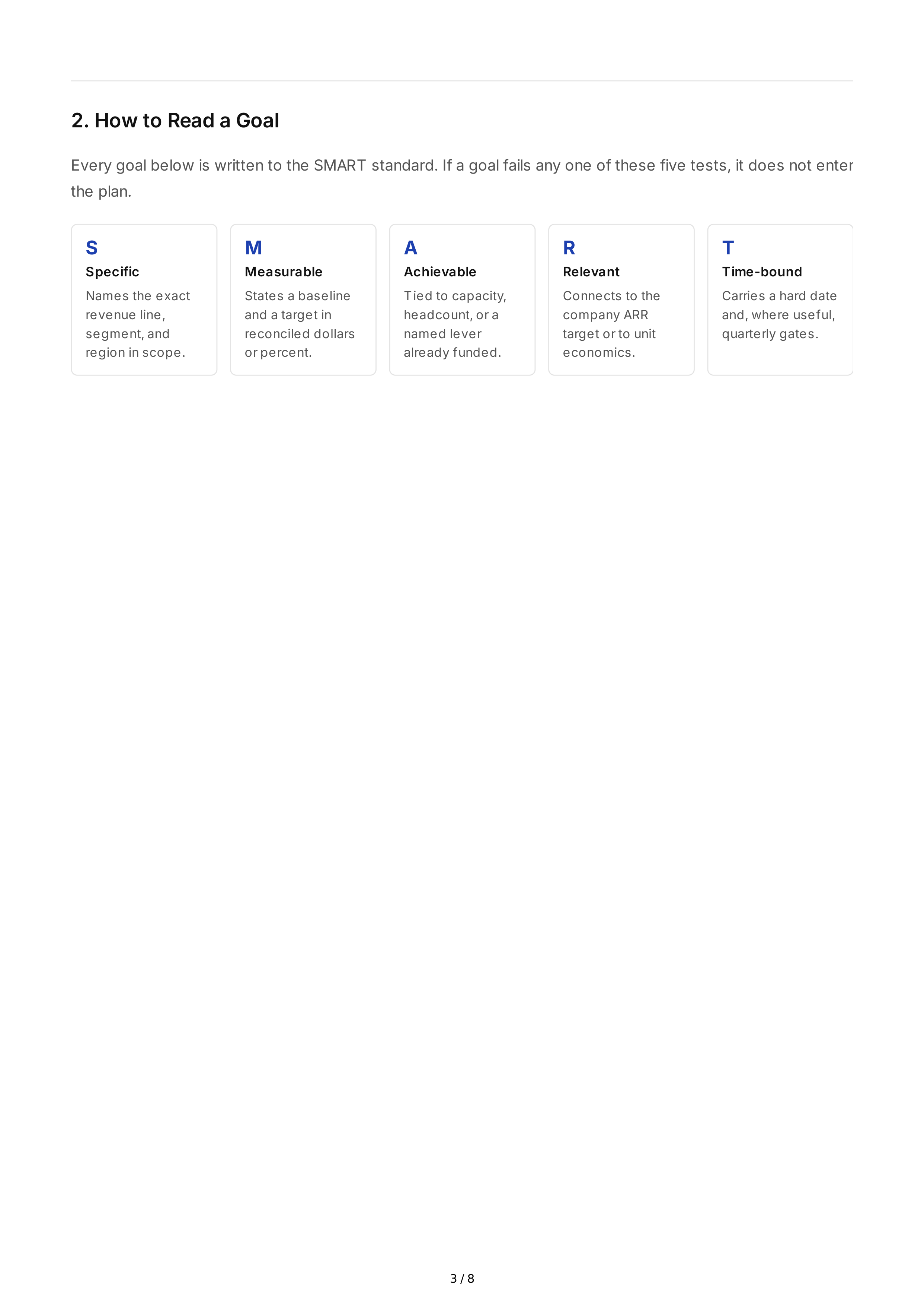 SMART Revenue Goals — page 3