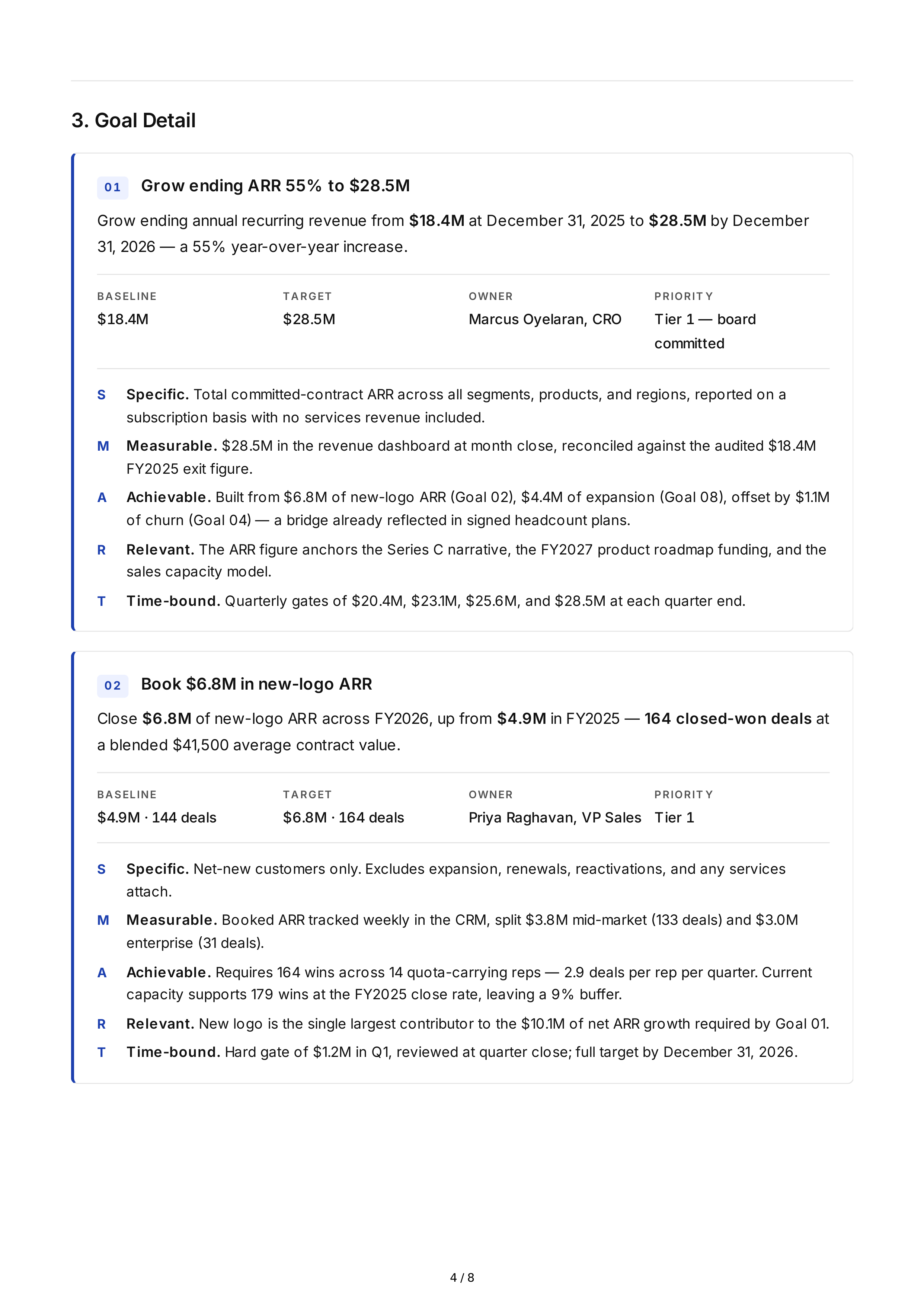 SMART Revenue Goals — page 4