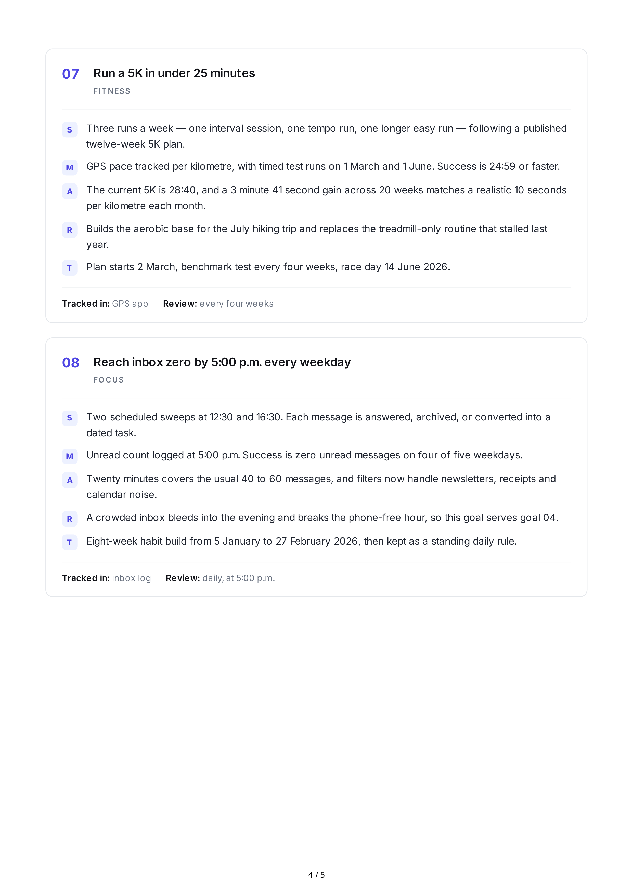 SMART Self-Discipline Goals — page 4