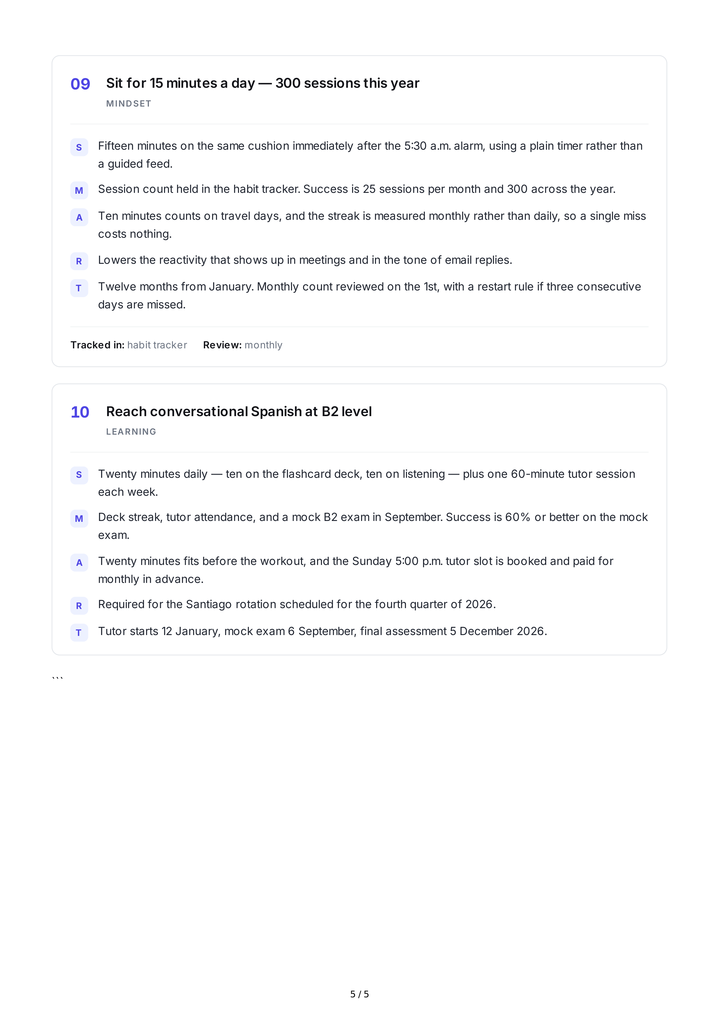 SMART Self-Discipline Goals — page 5
