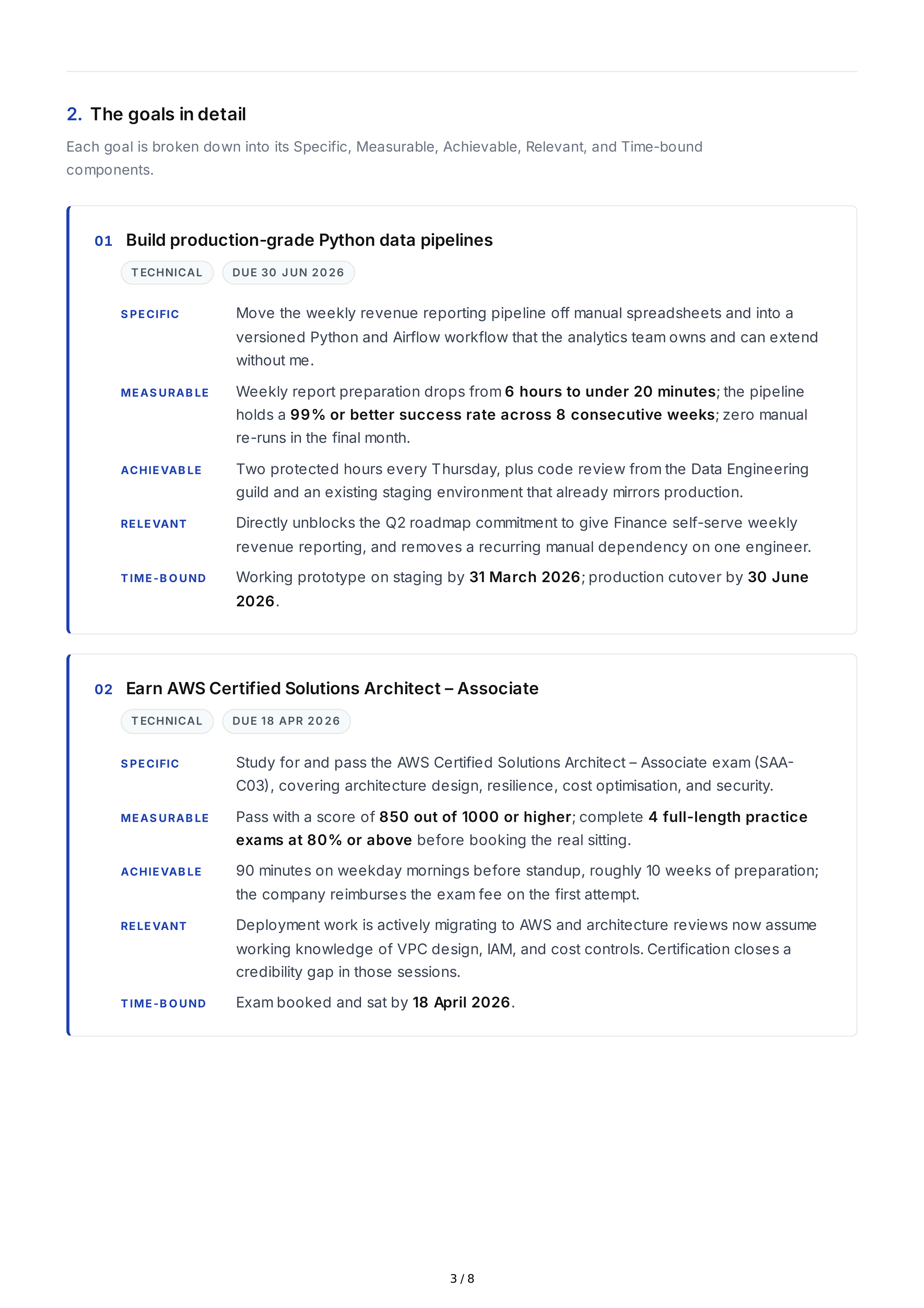 SMART Skill Development Goals — page 3