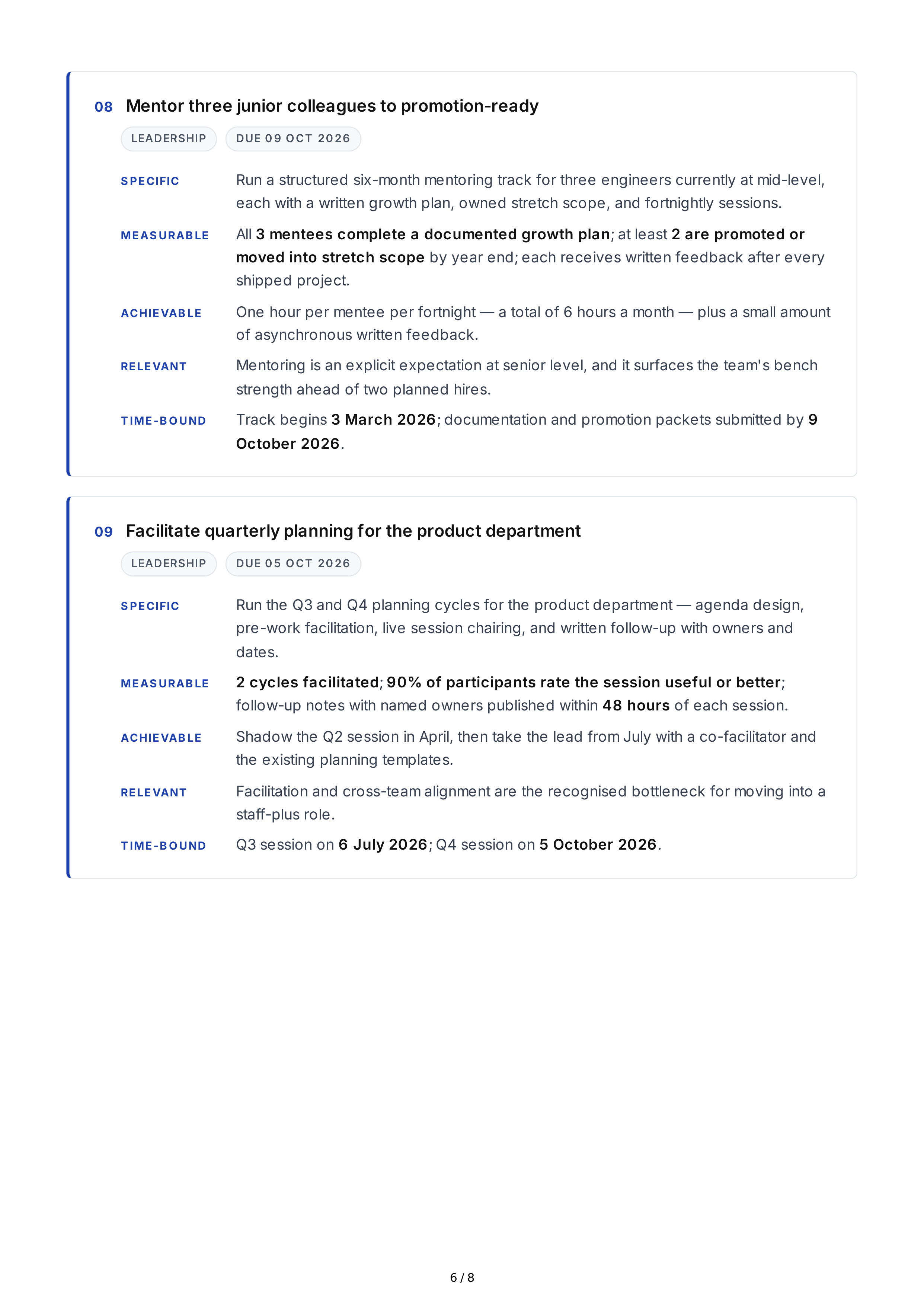 SMART Skill Development Goals — page 6