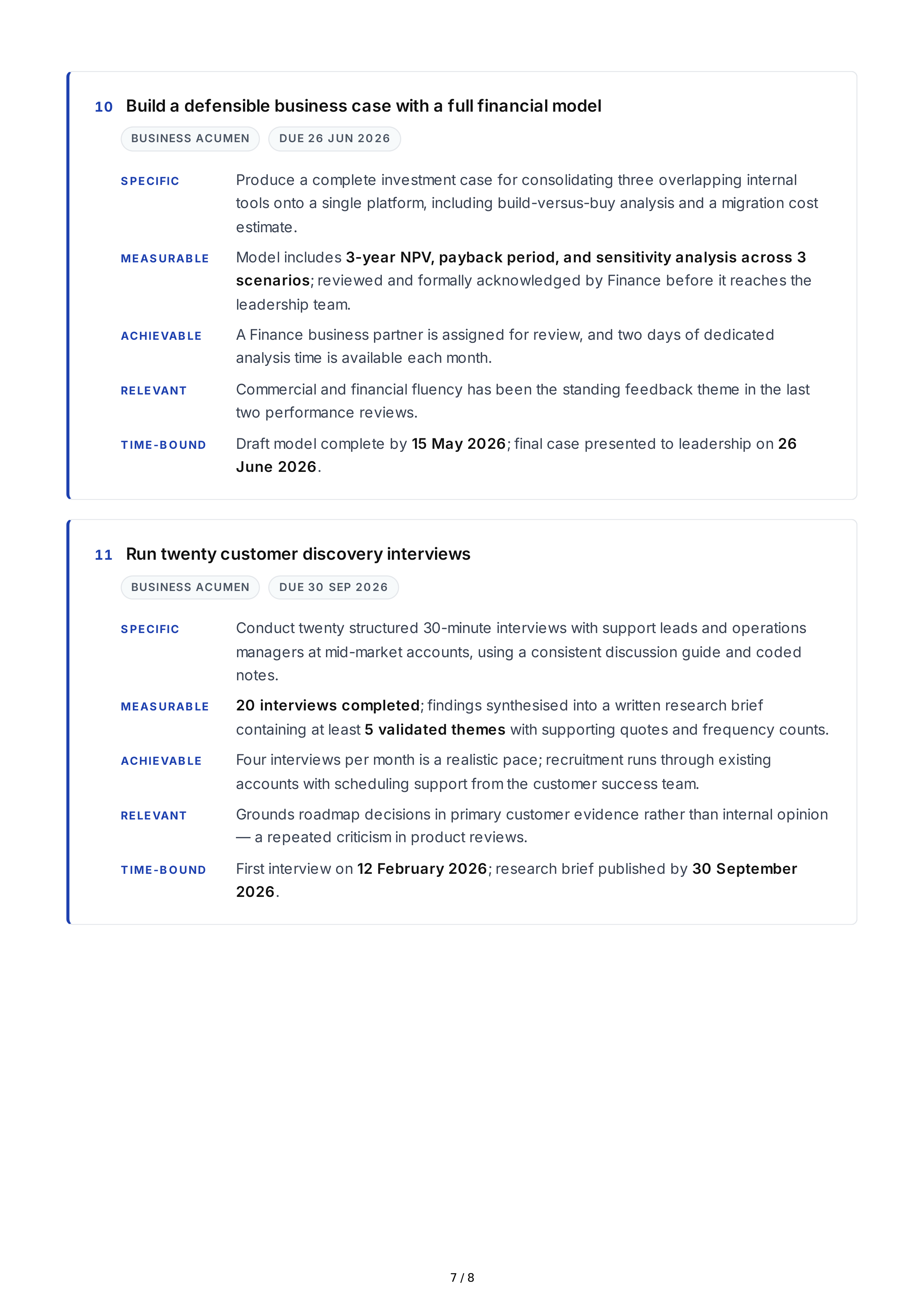 SMART Skill Development Goals — page 7