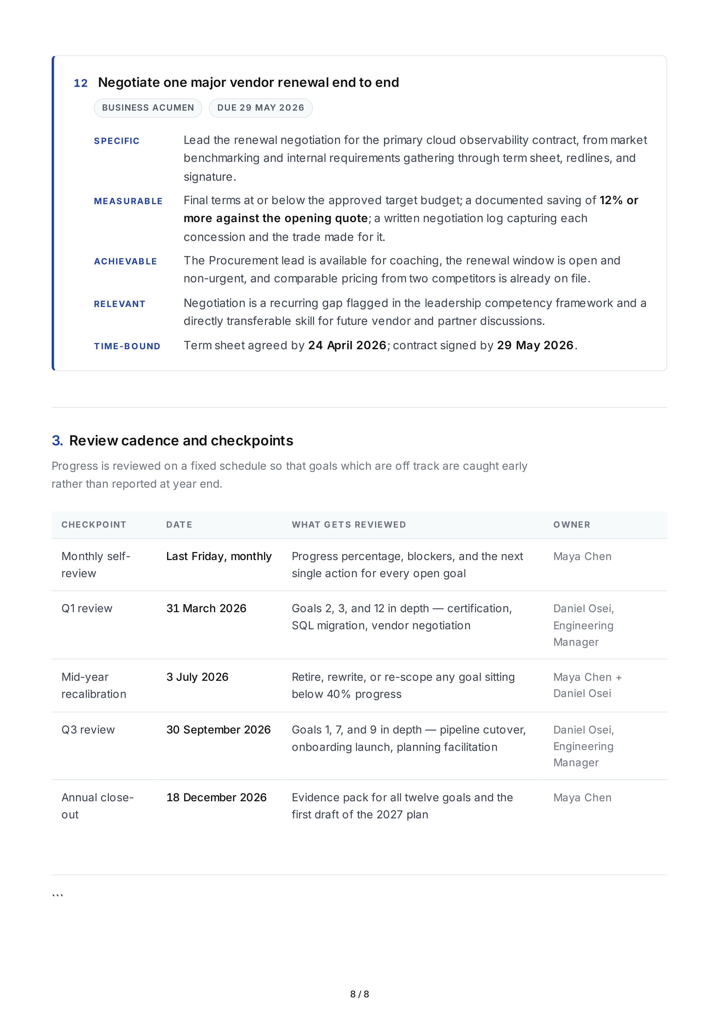 SMART Skill Development Goals — page 8