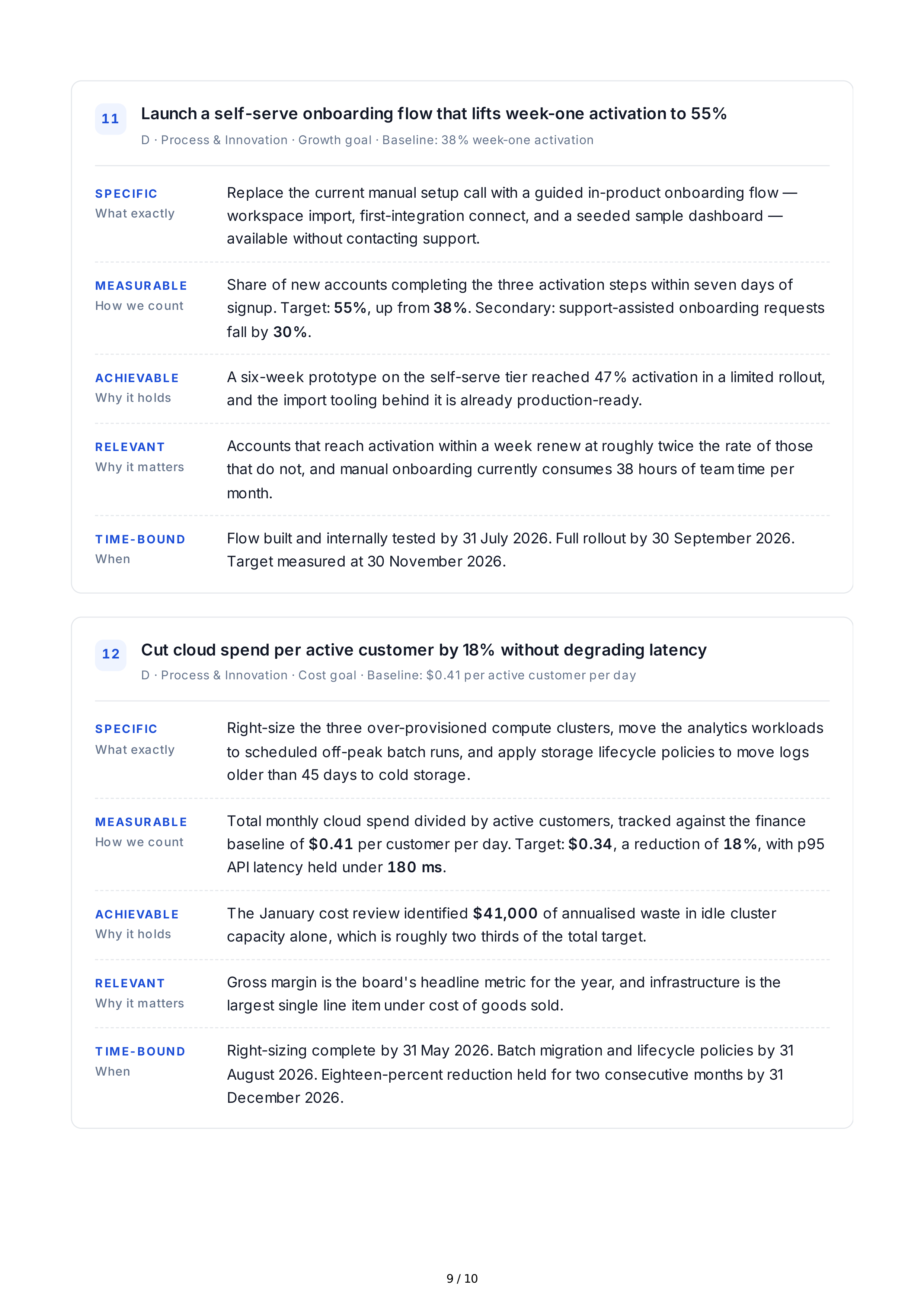 SMART Work Goals — page 9