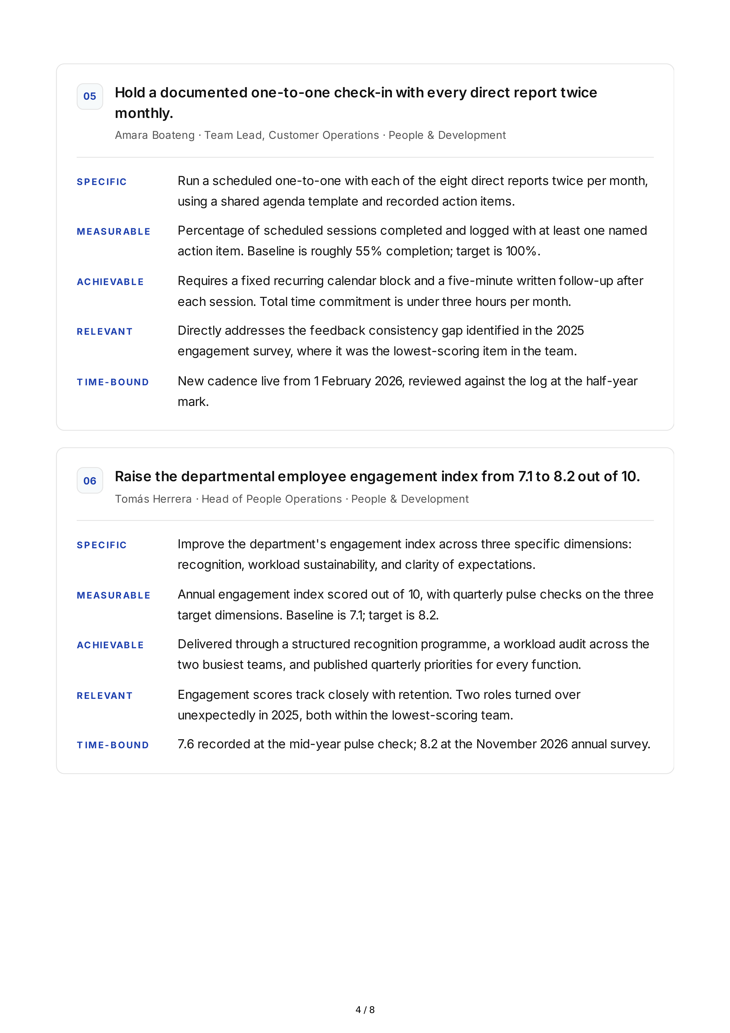 SMART Workplace Goals — page 4