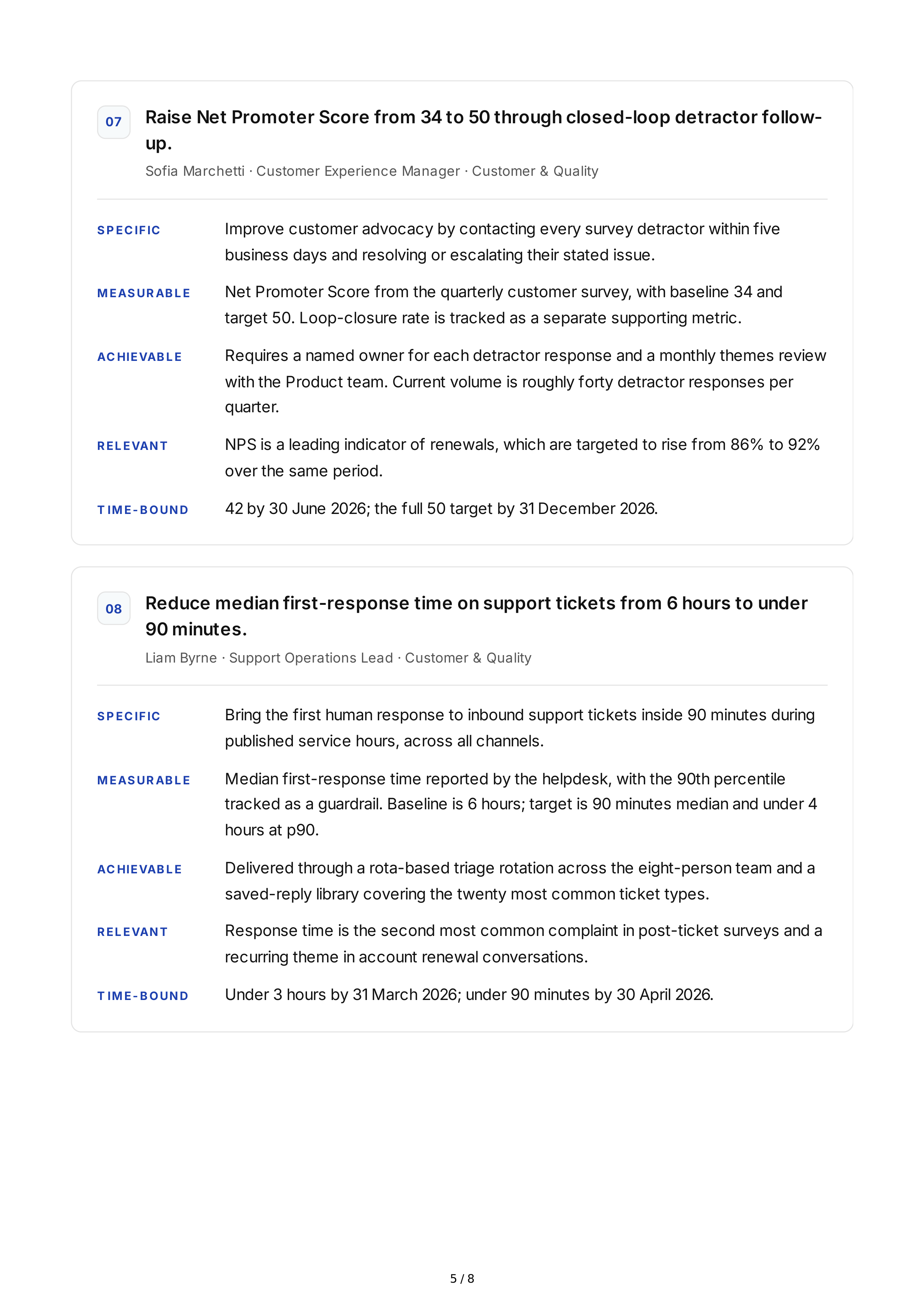 SMART Workplace Goals — page 5