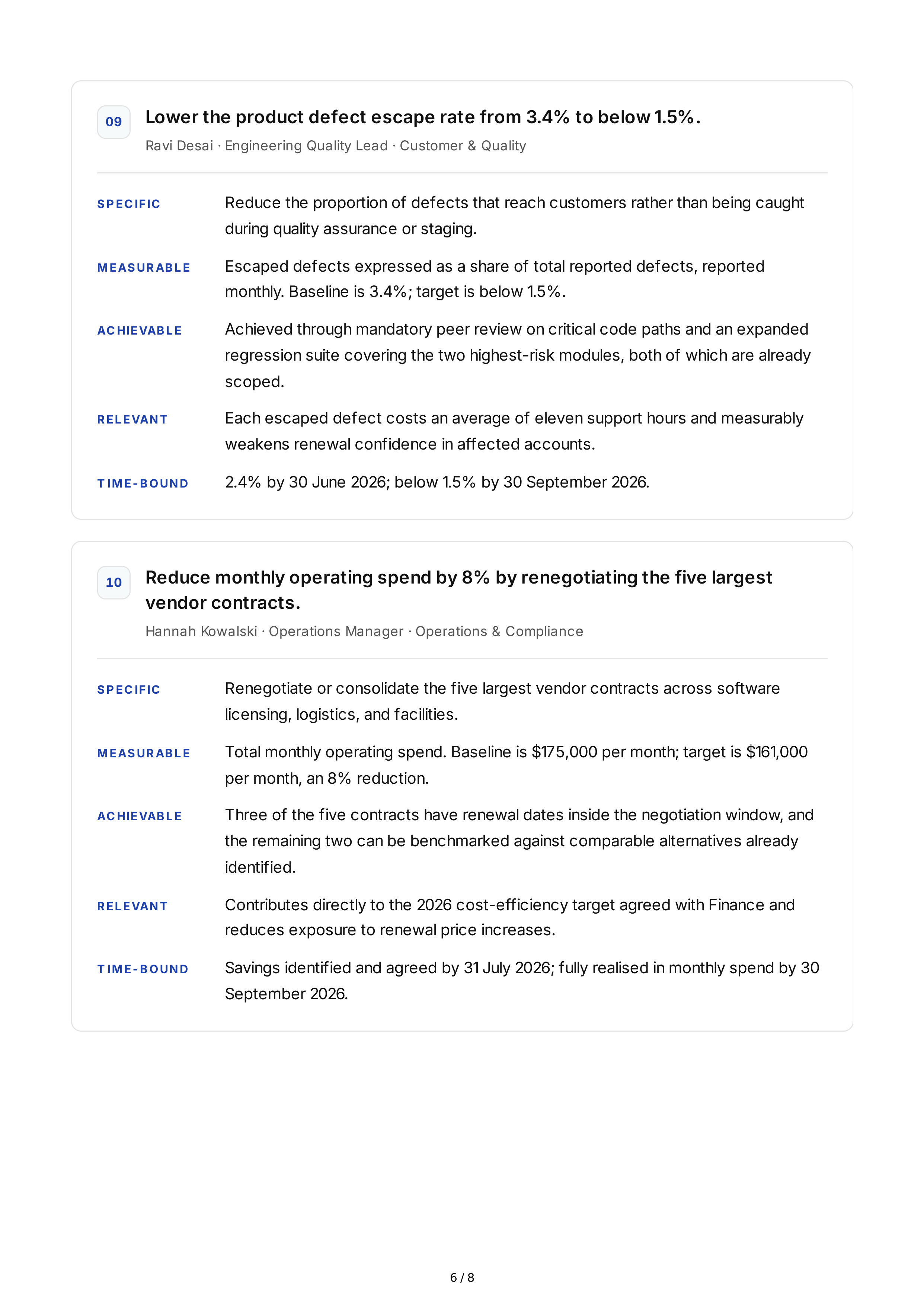 SMART Workplace Goals — page 6
