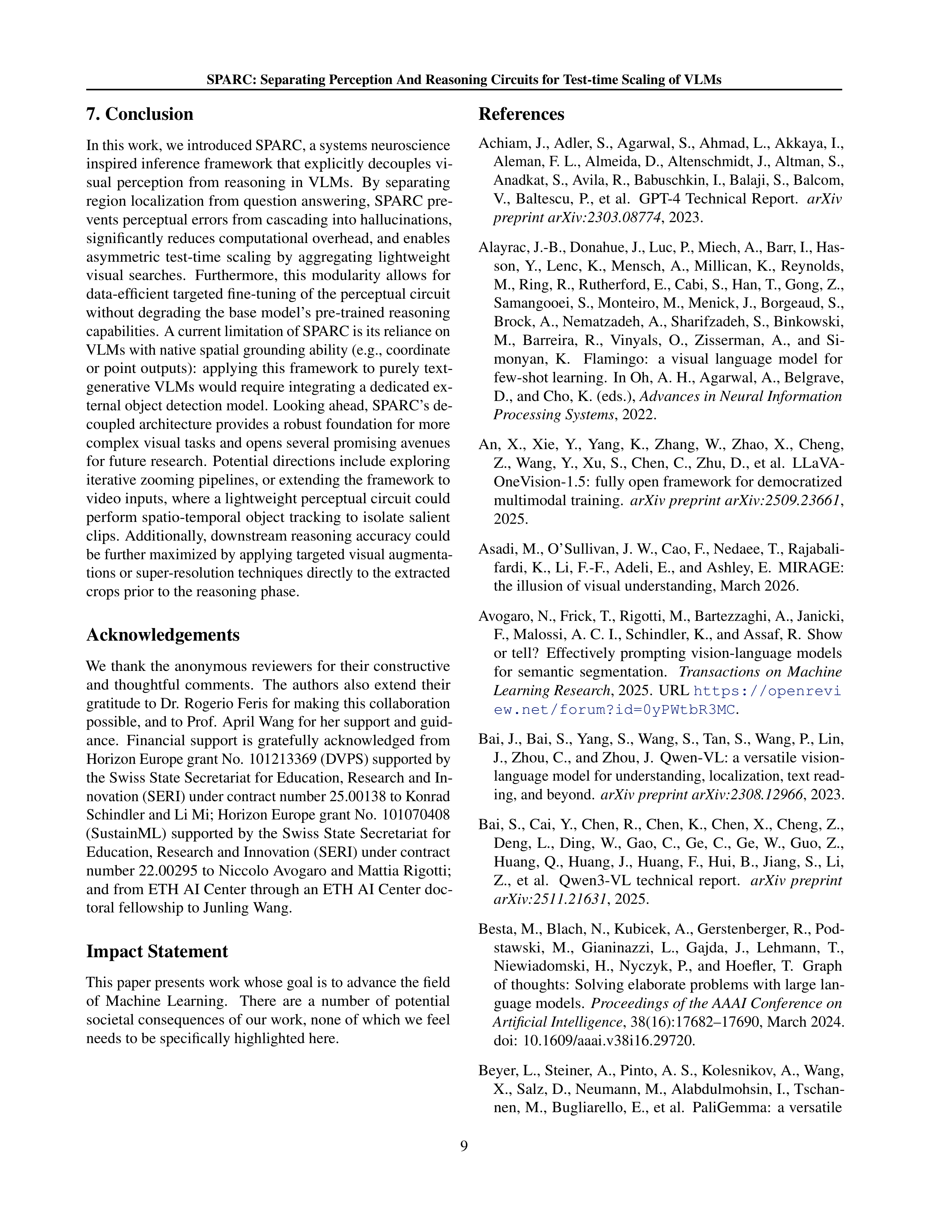 SPARC Vision-Language Model Research Paper by IBM — page 9
