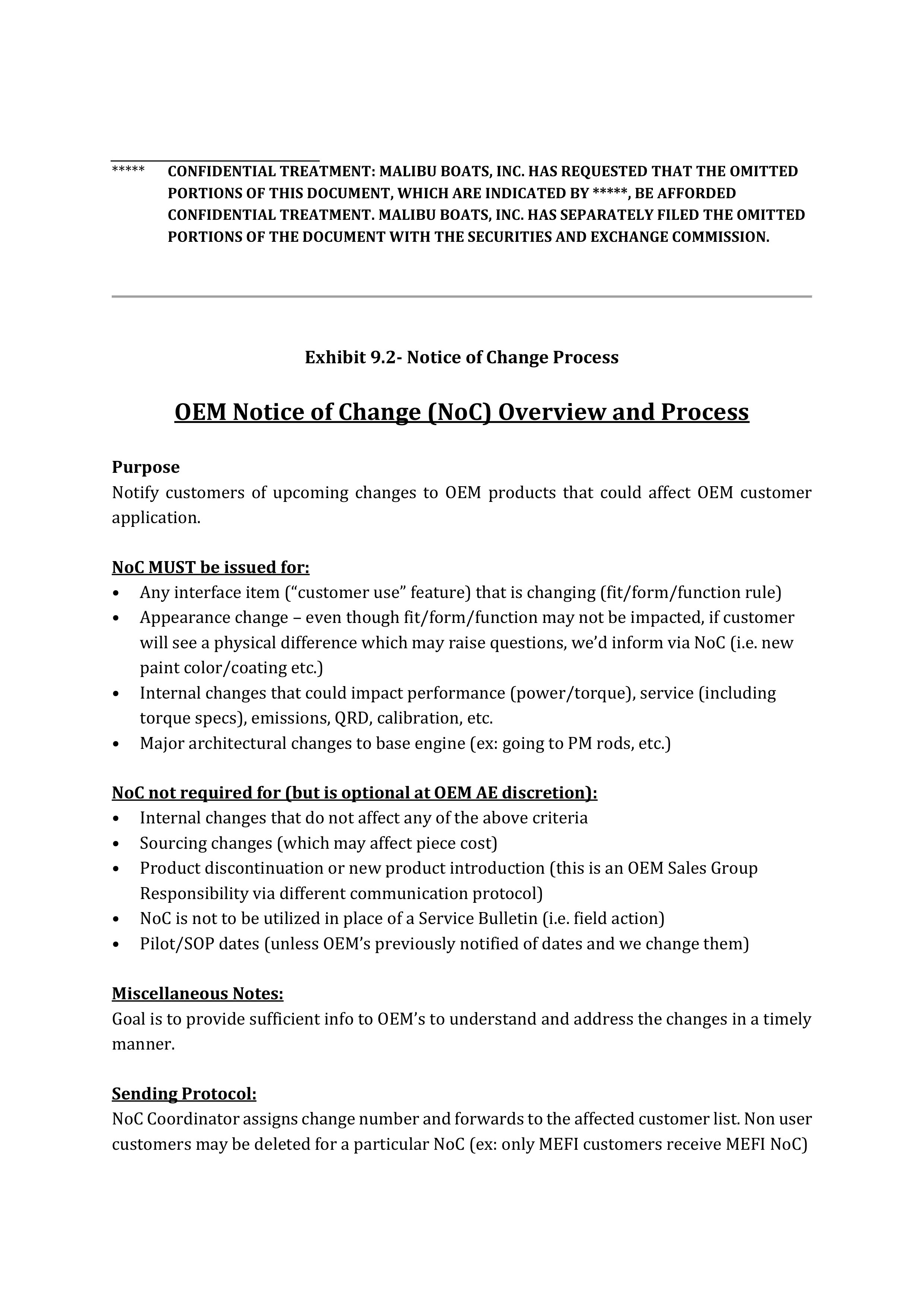 SUPPLY AGREEMENT between Malibu Boats, LLC and General Motors LLC — page 47