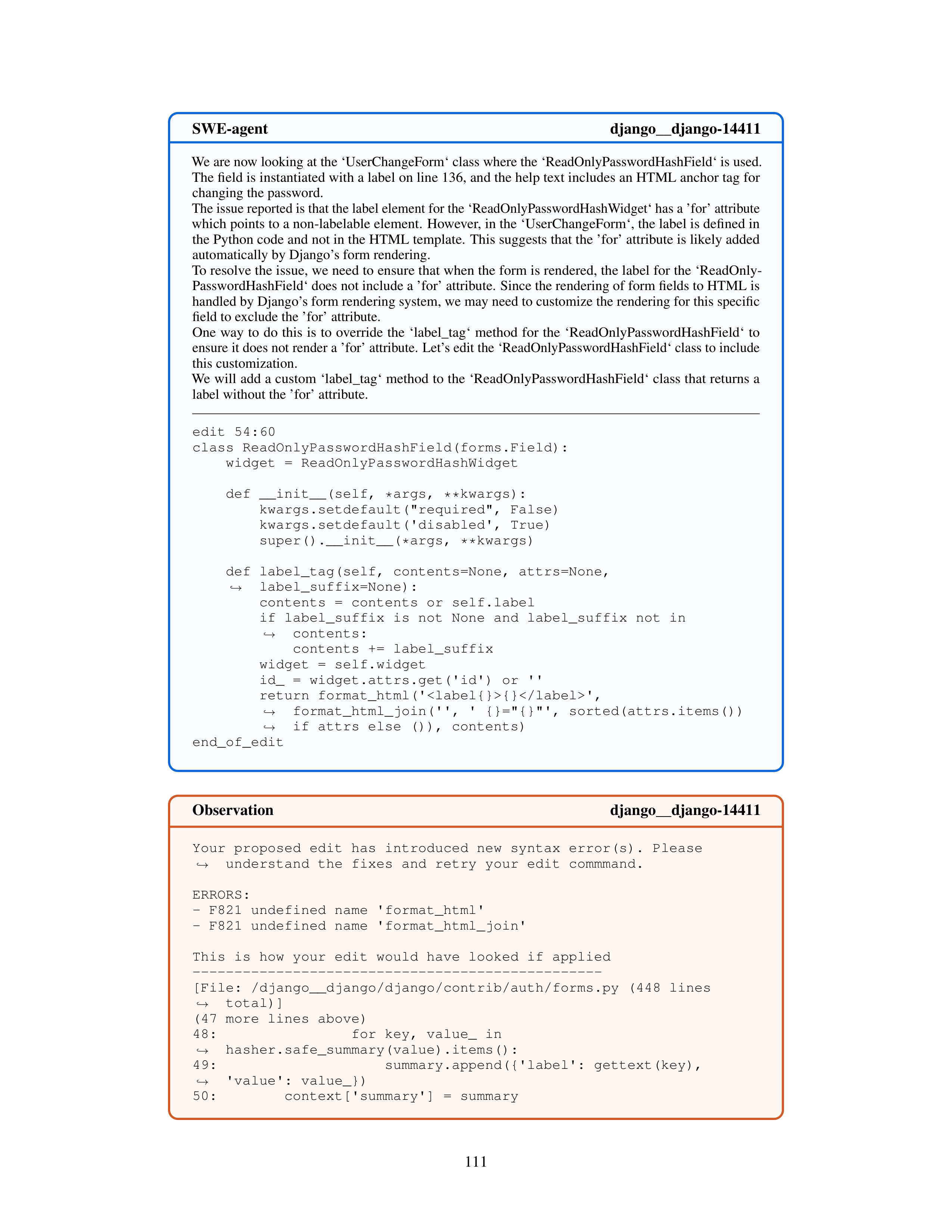 SWE-Agent AI Agent for Software Engineering Automation — page 111