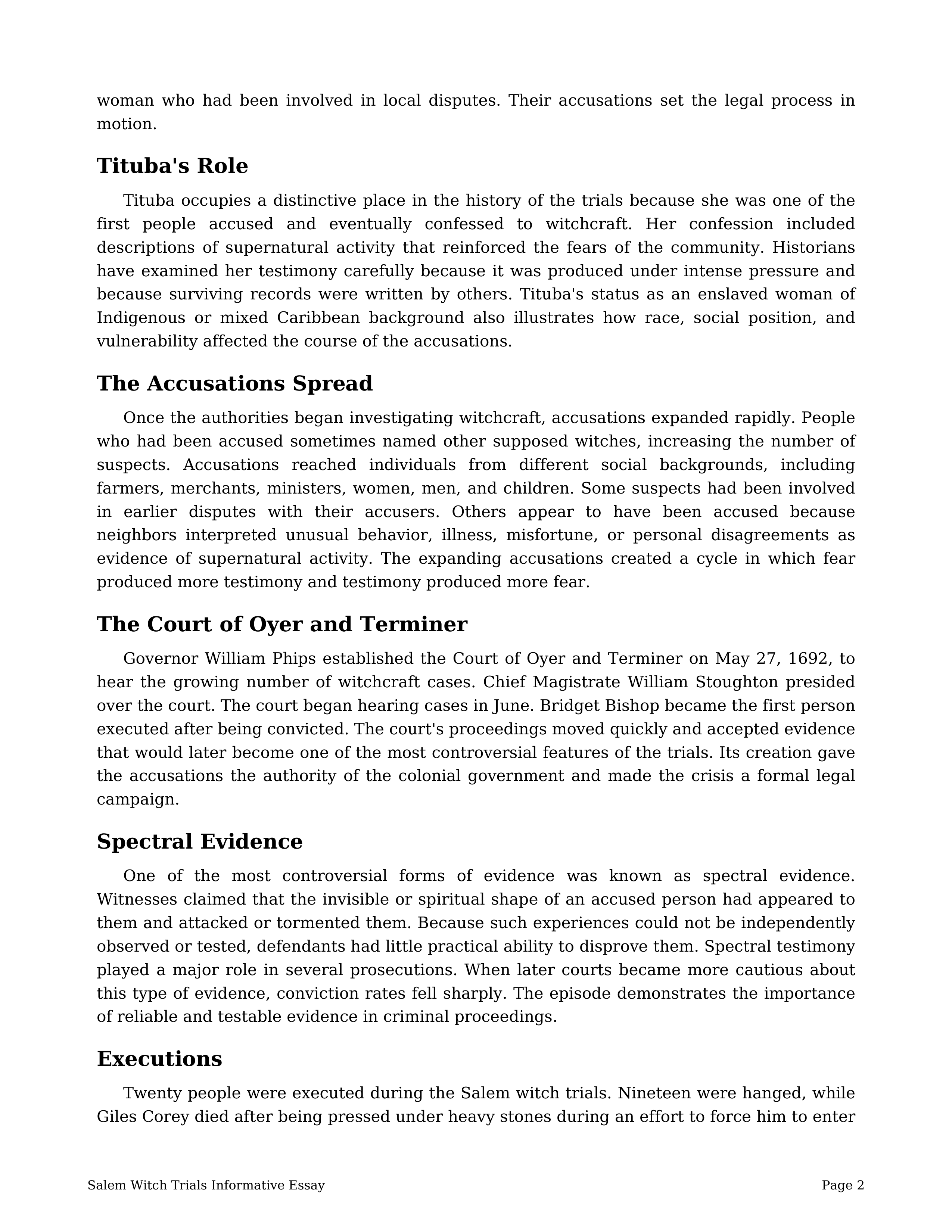 Salem Witch Trials Informative Essay — page 2