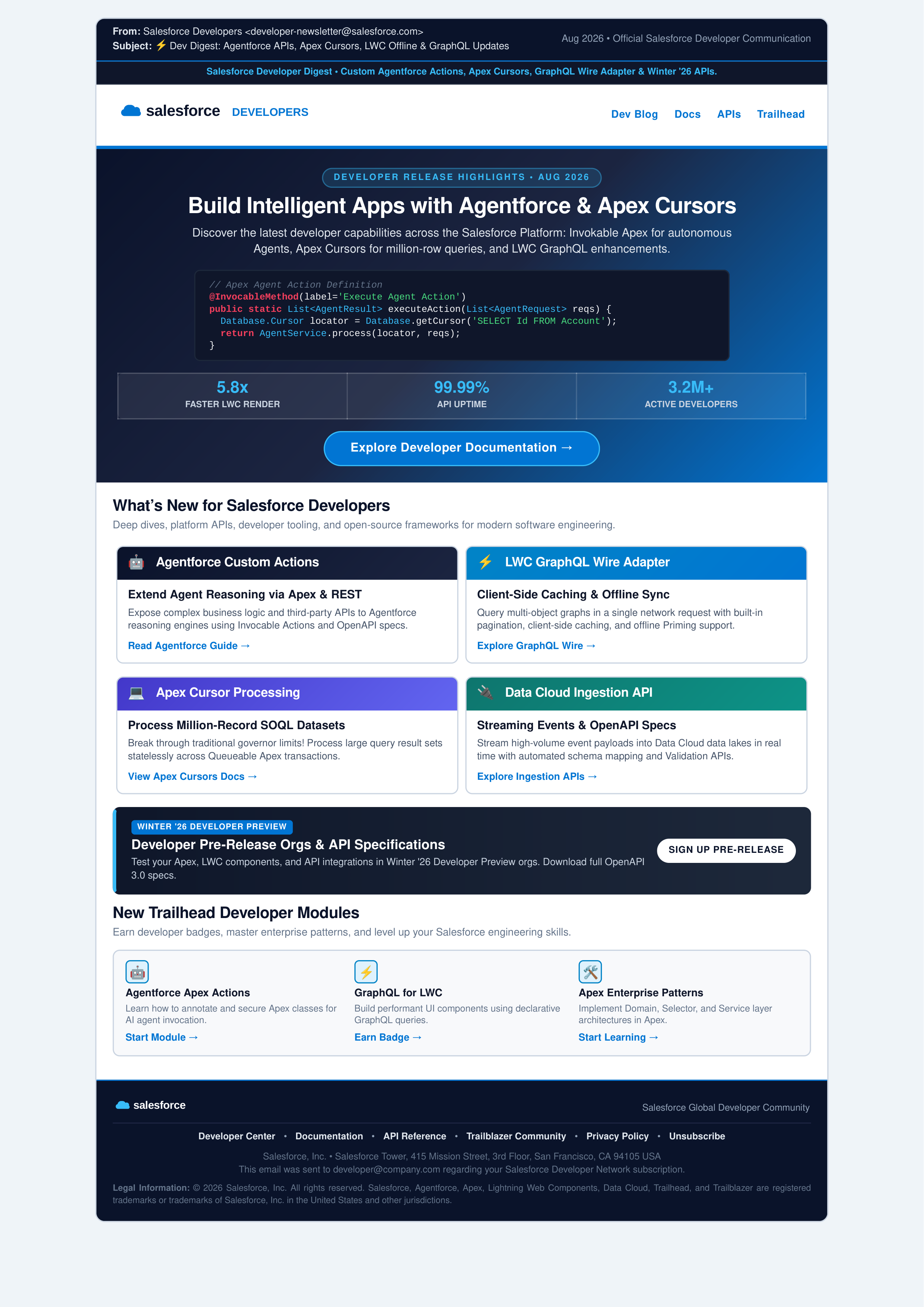 Salesforce Developer Email Newsletter — page 1