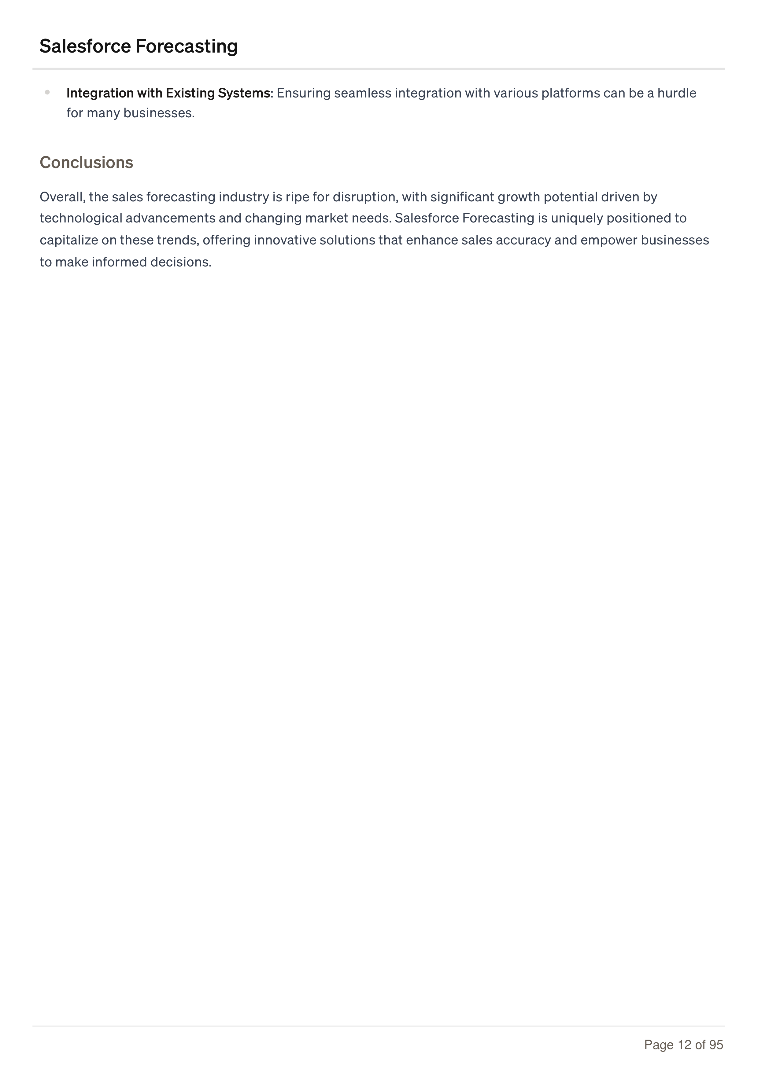 Salesforce Forecasting Business Plan — page 12