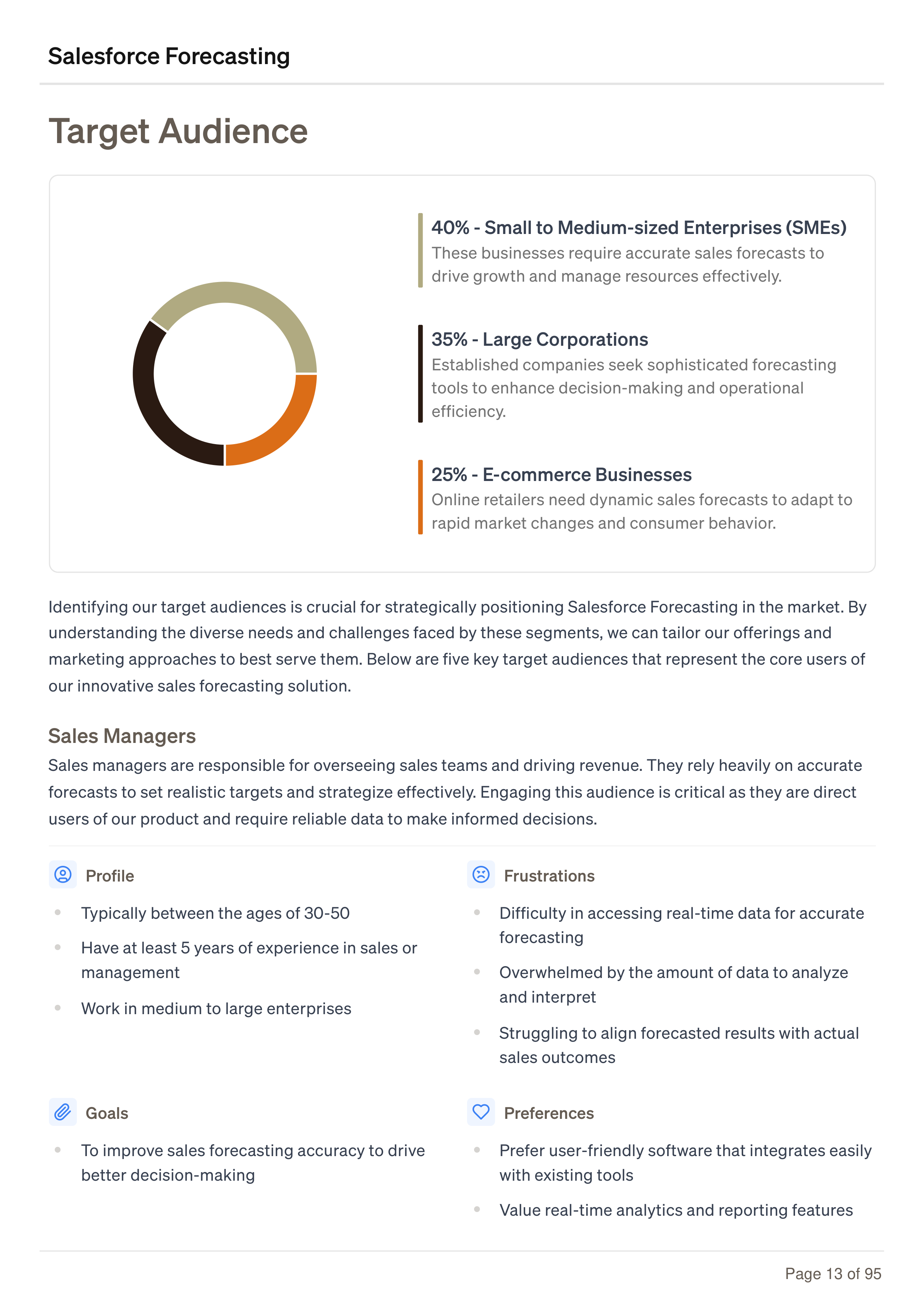 Salesforce Forecasting Business Plan — page 13