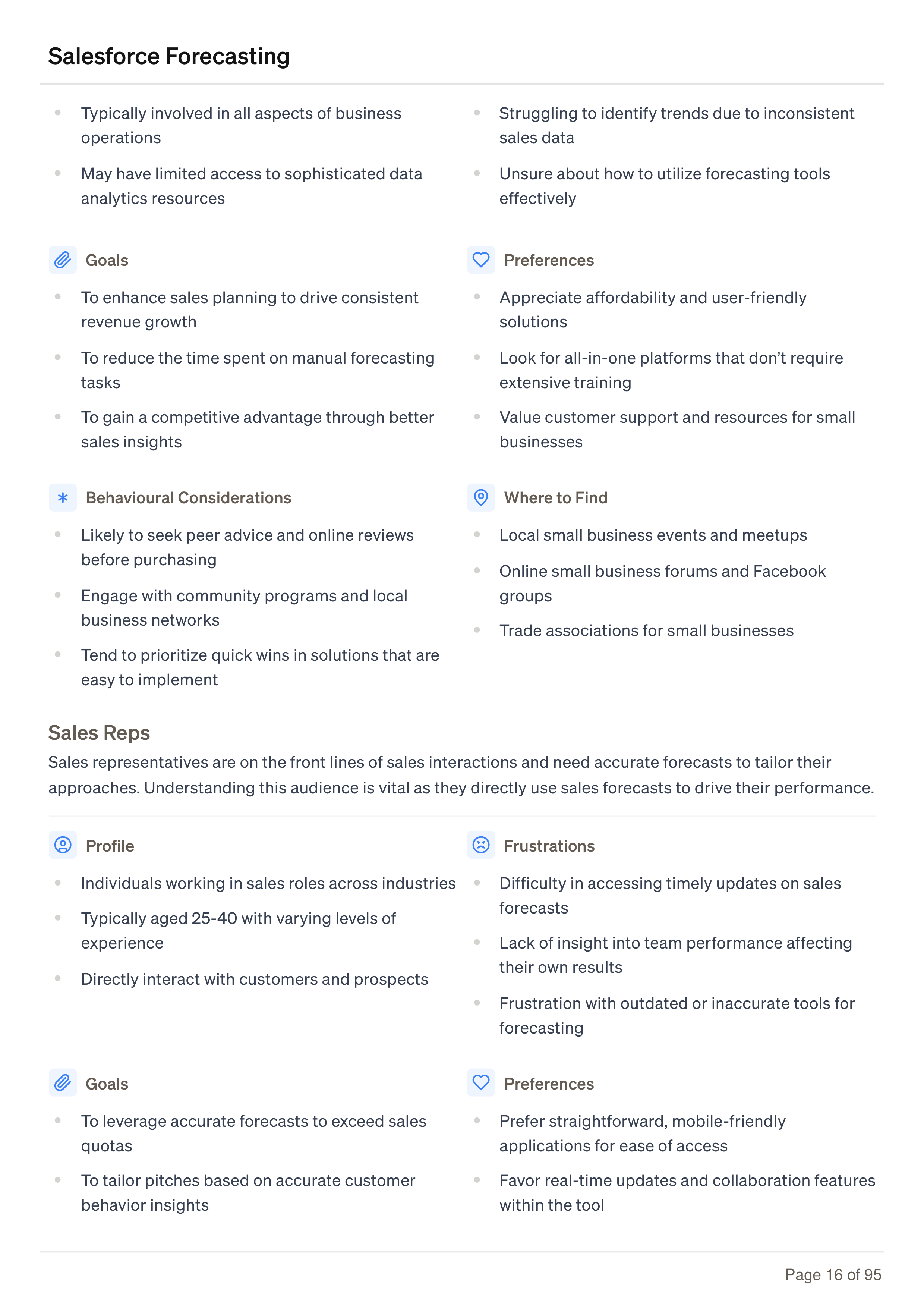 Salesforce Forecasting Business Plan — page 16