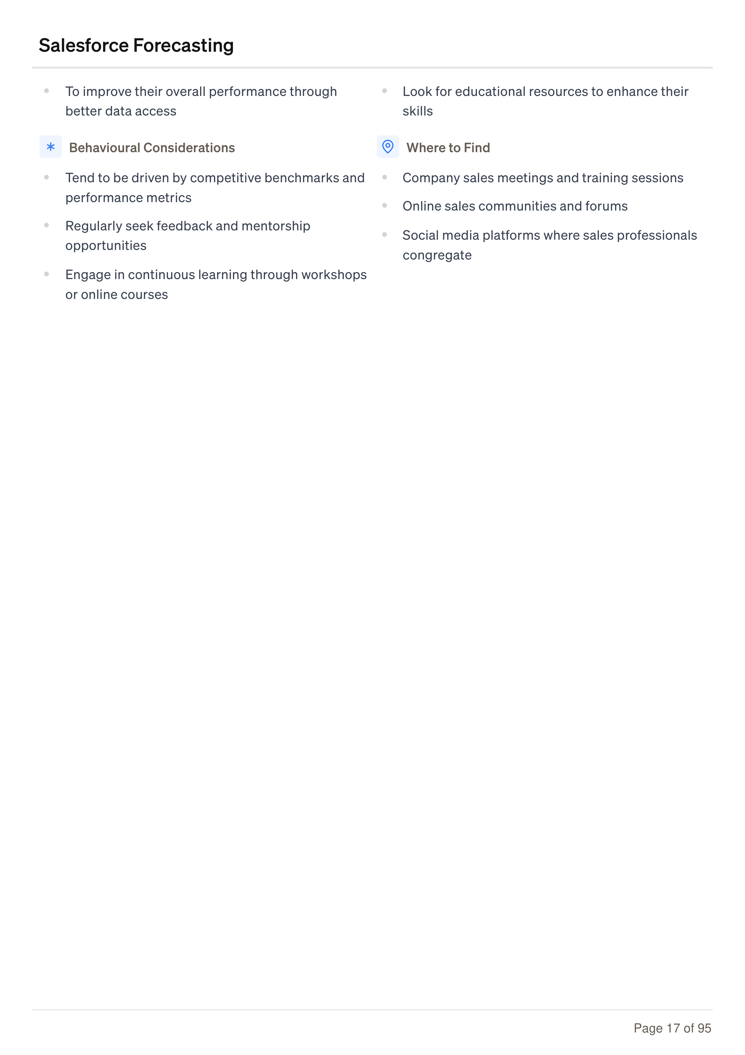 Salesforce Forecasting Business Plan — page 17