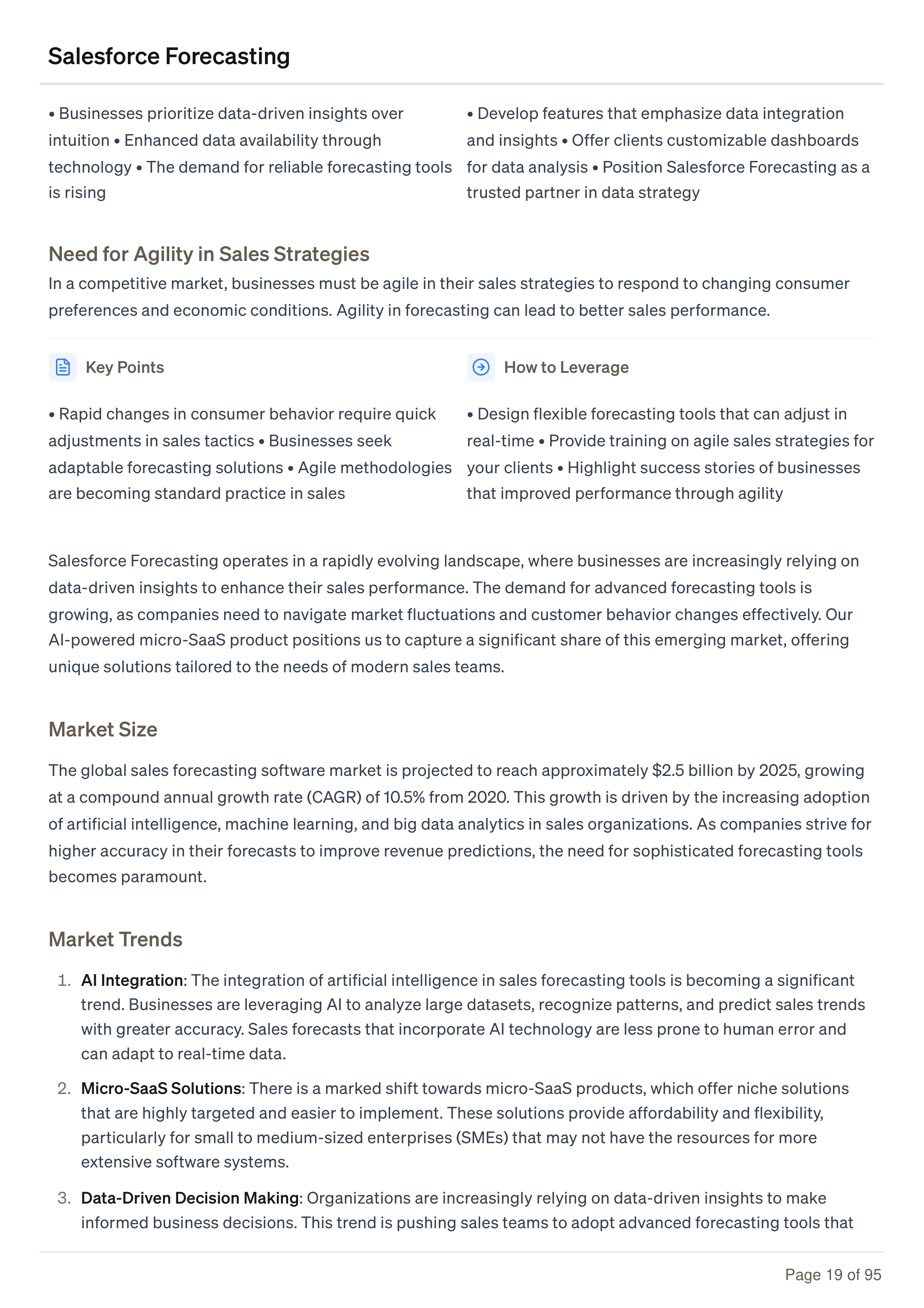 Salesforce Forecasting Business Plan — page 19