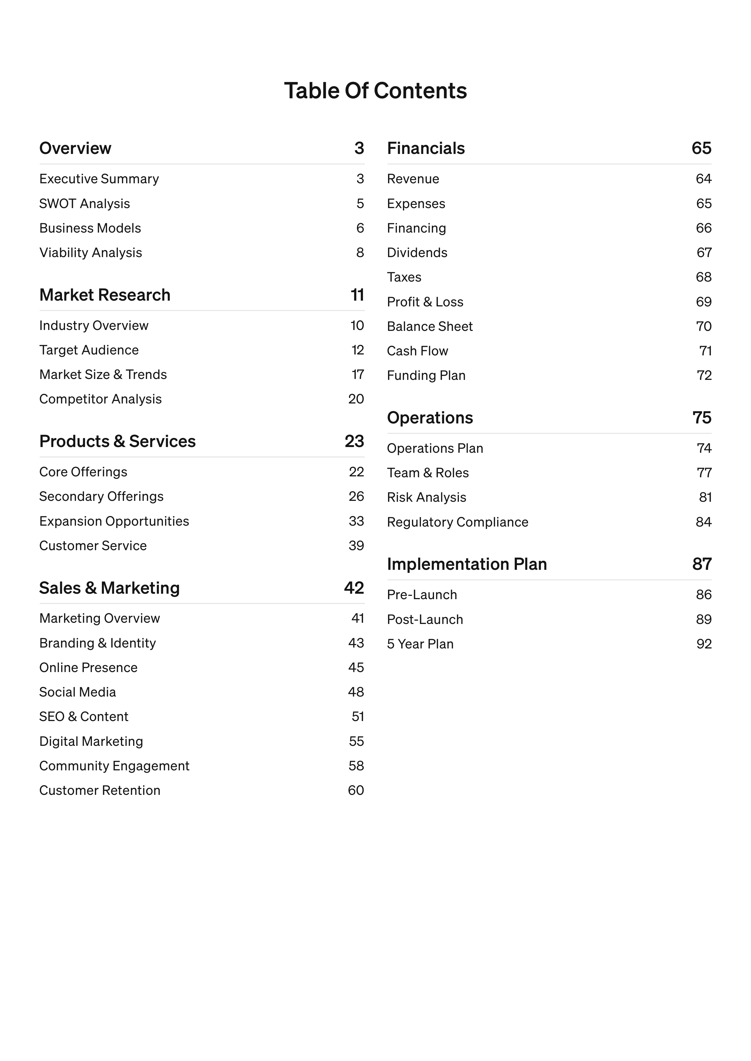 Salesforce Forecasting Business Plan — page 2