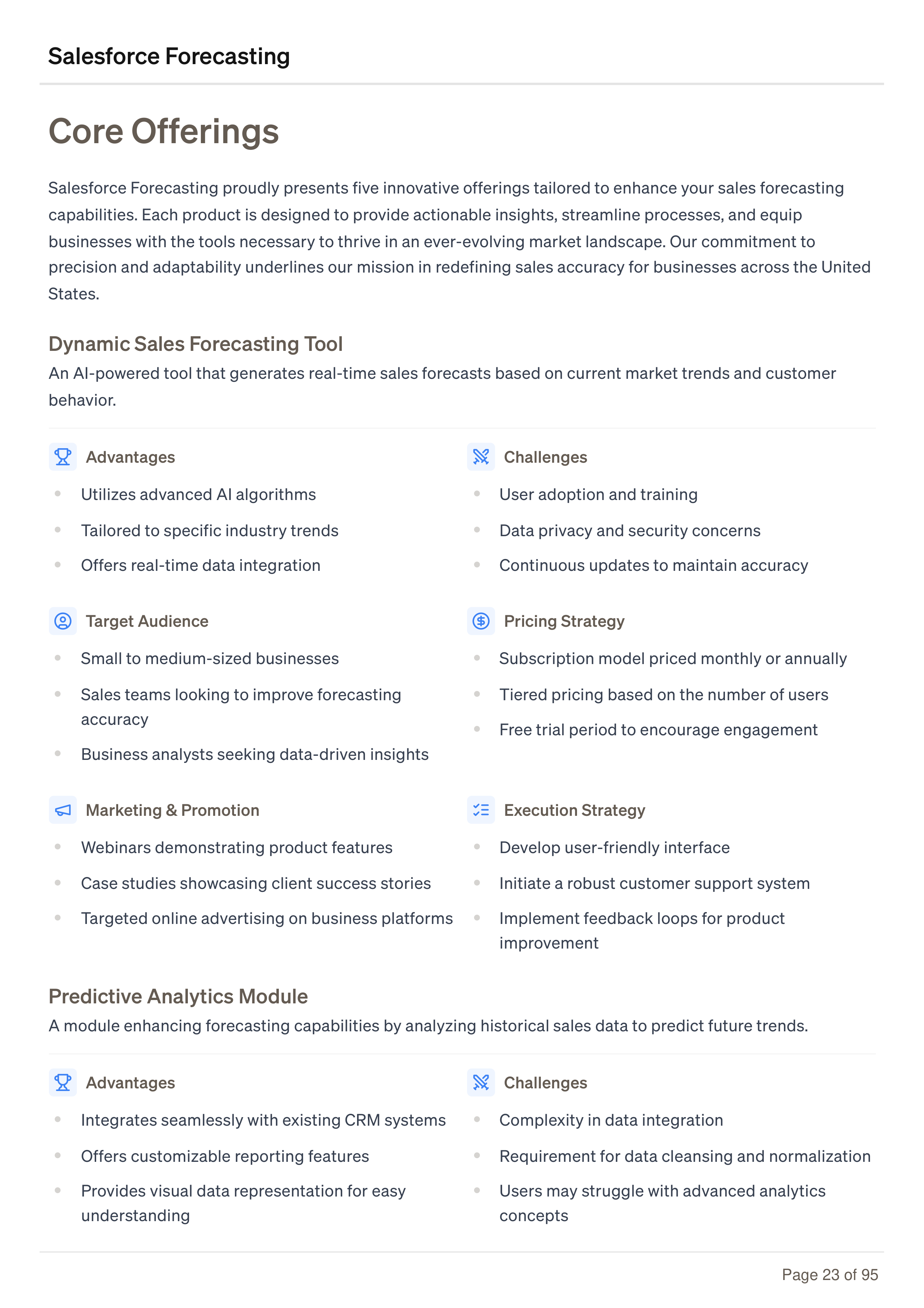 Salesforce Forecasting Business Plan — page 23