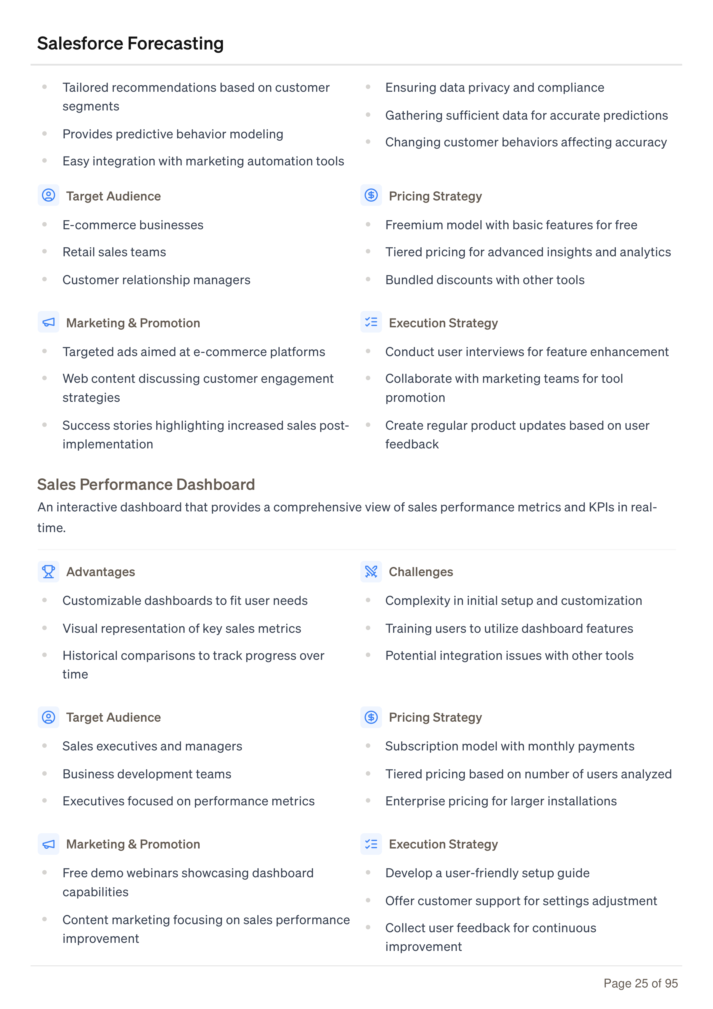 Salesforce Forecasting Business Plan — page 25