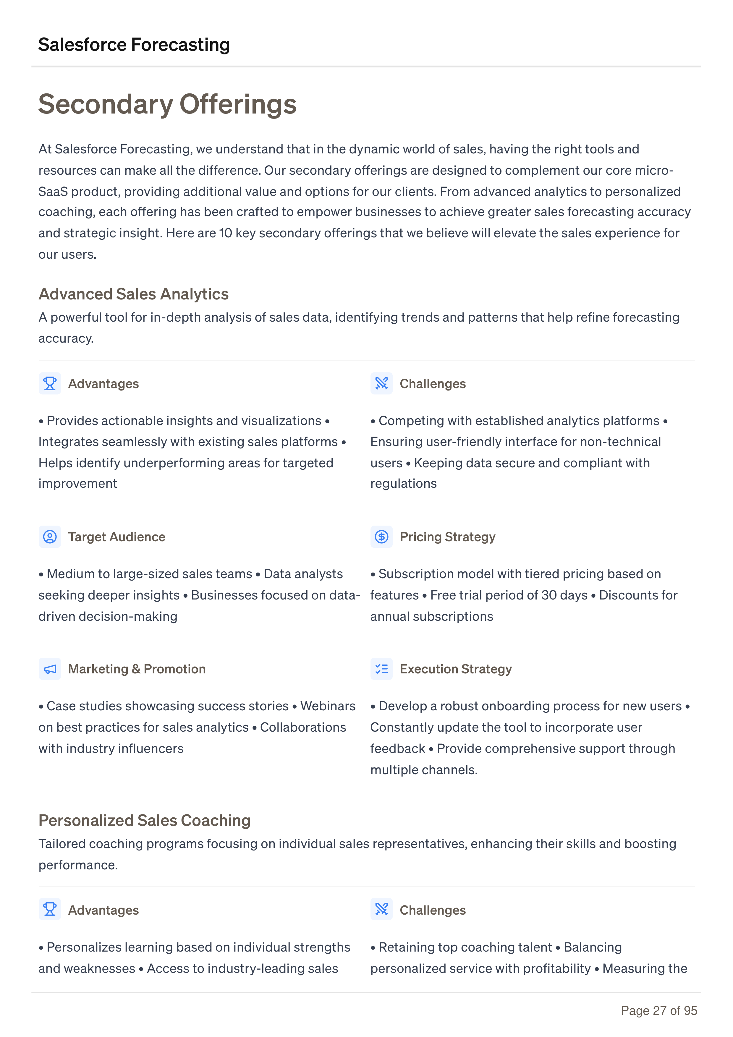 Salesforce Forecasting Business Plan — page 27