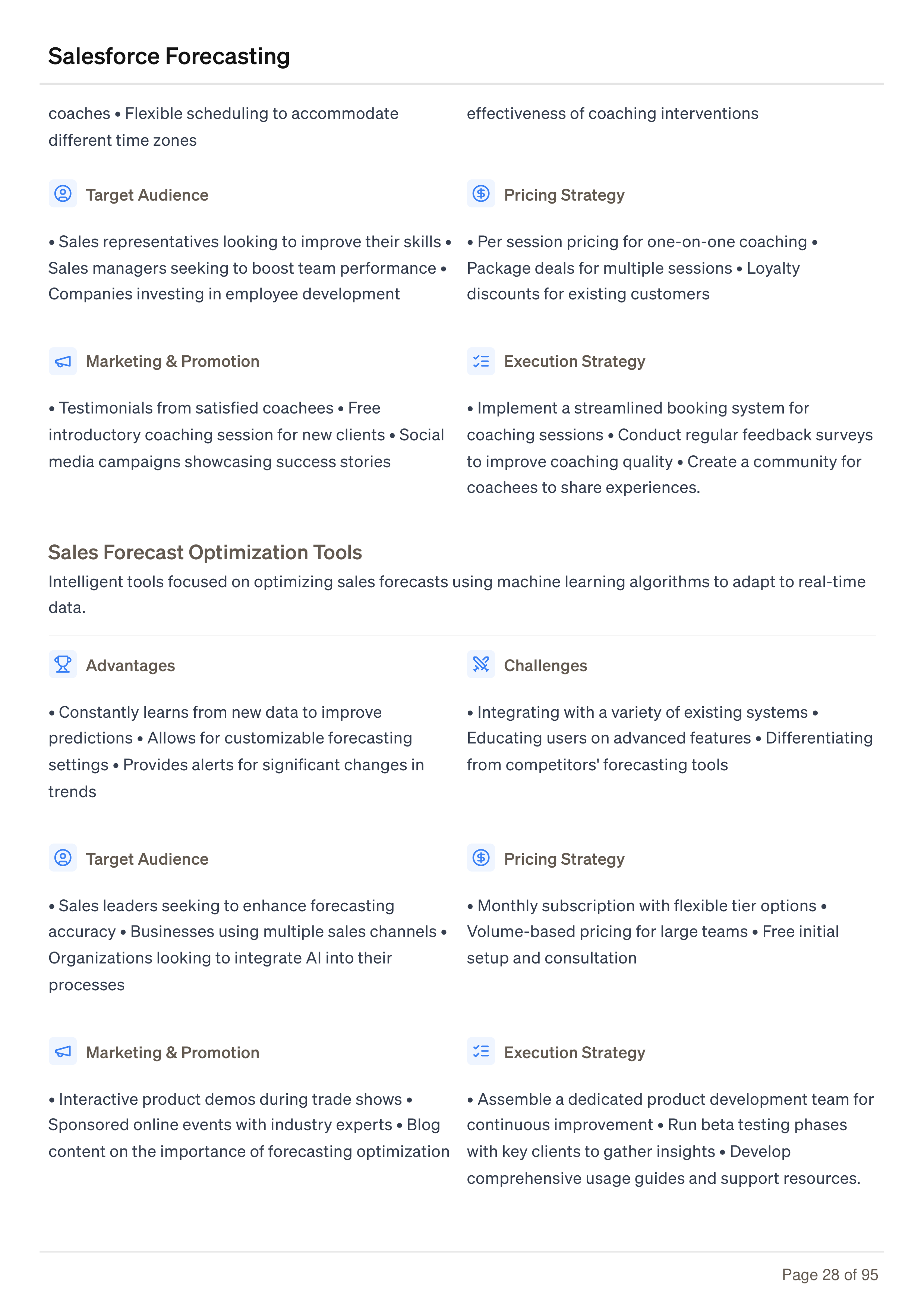 Salesforce Forecasting Business Plan — page 28