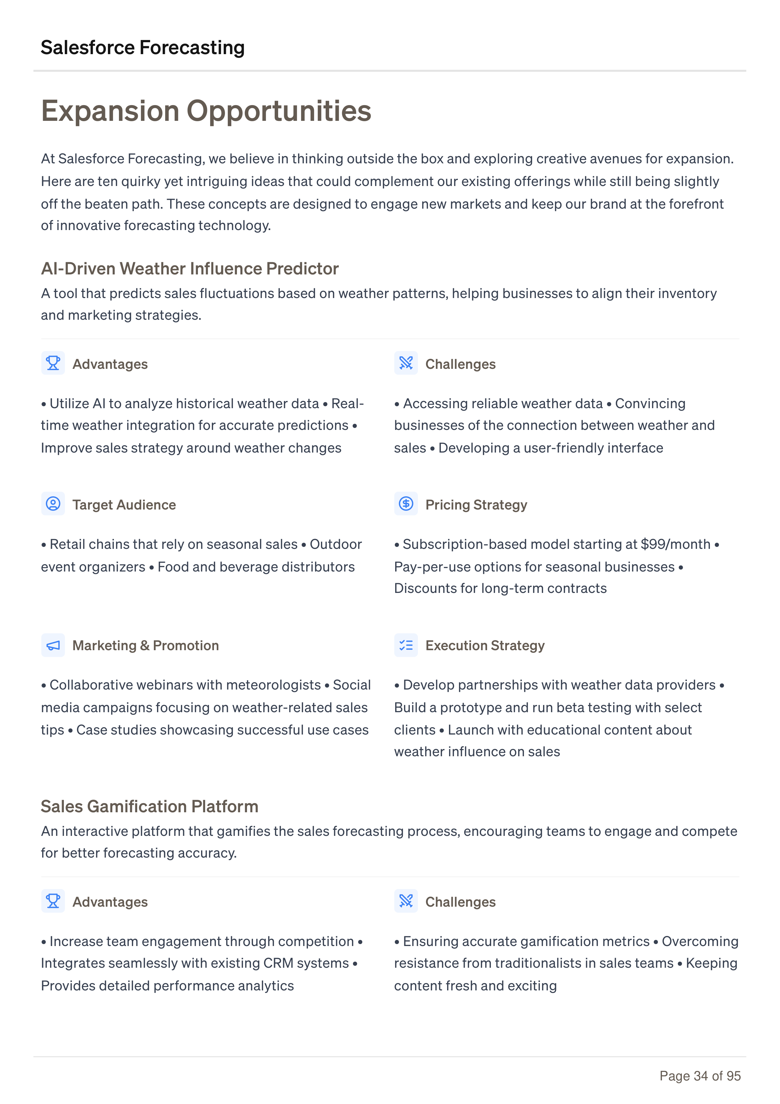 Salesforce Forecasting Business Plan — page 34