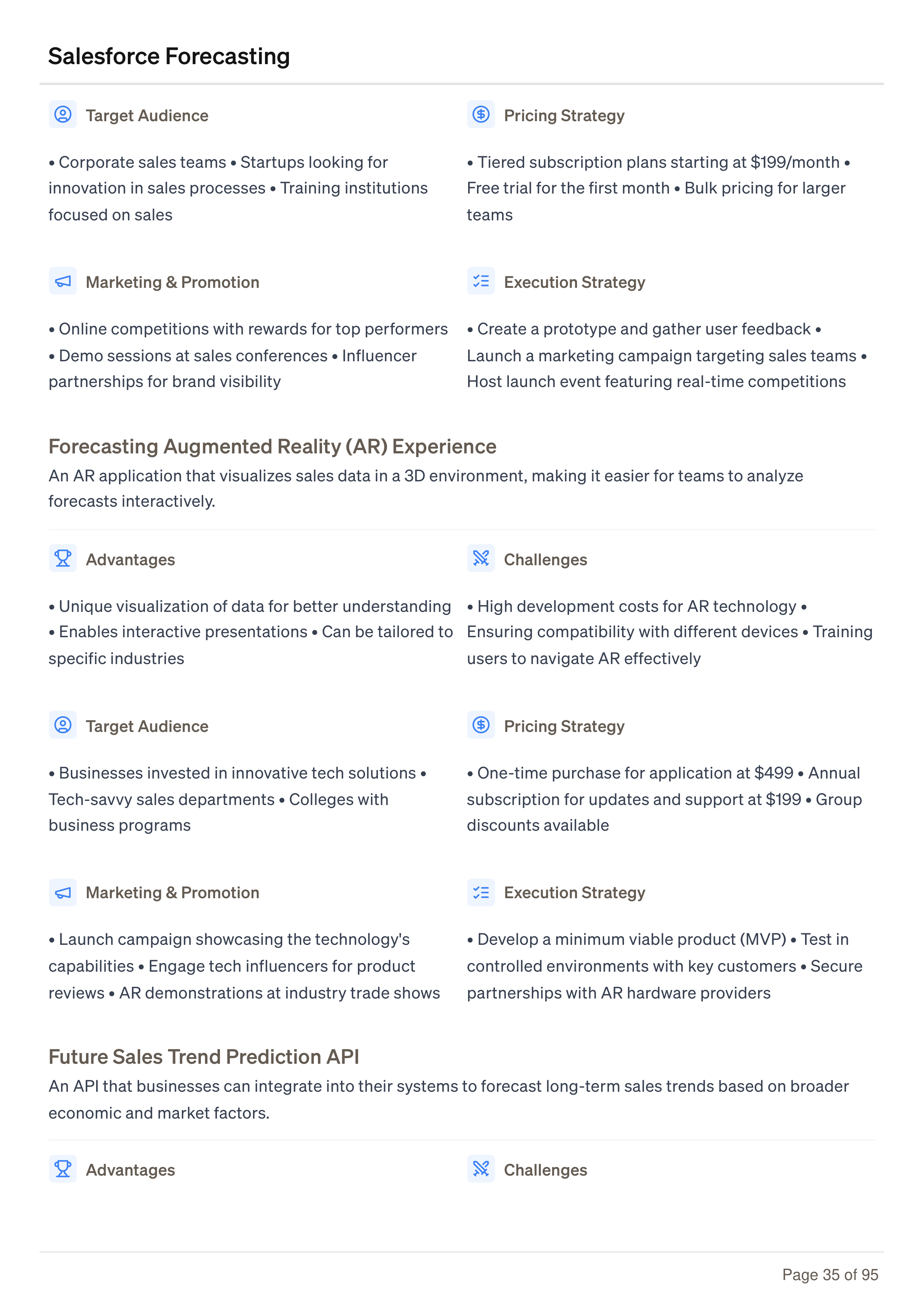 Salesforce Forecasting Business Plan — page 35