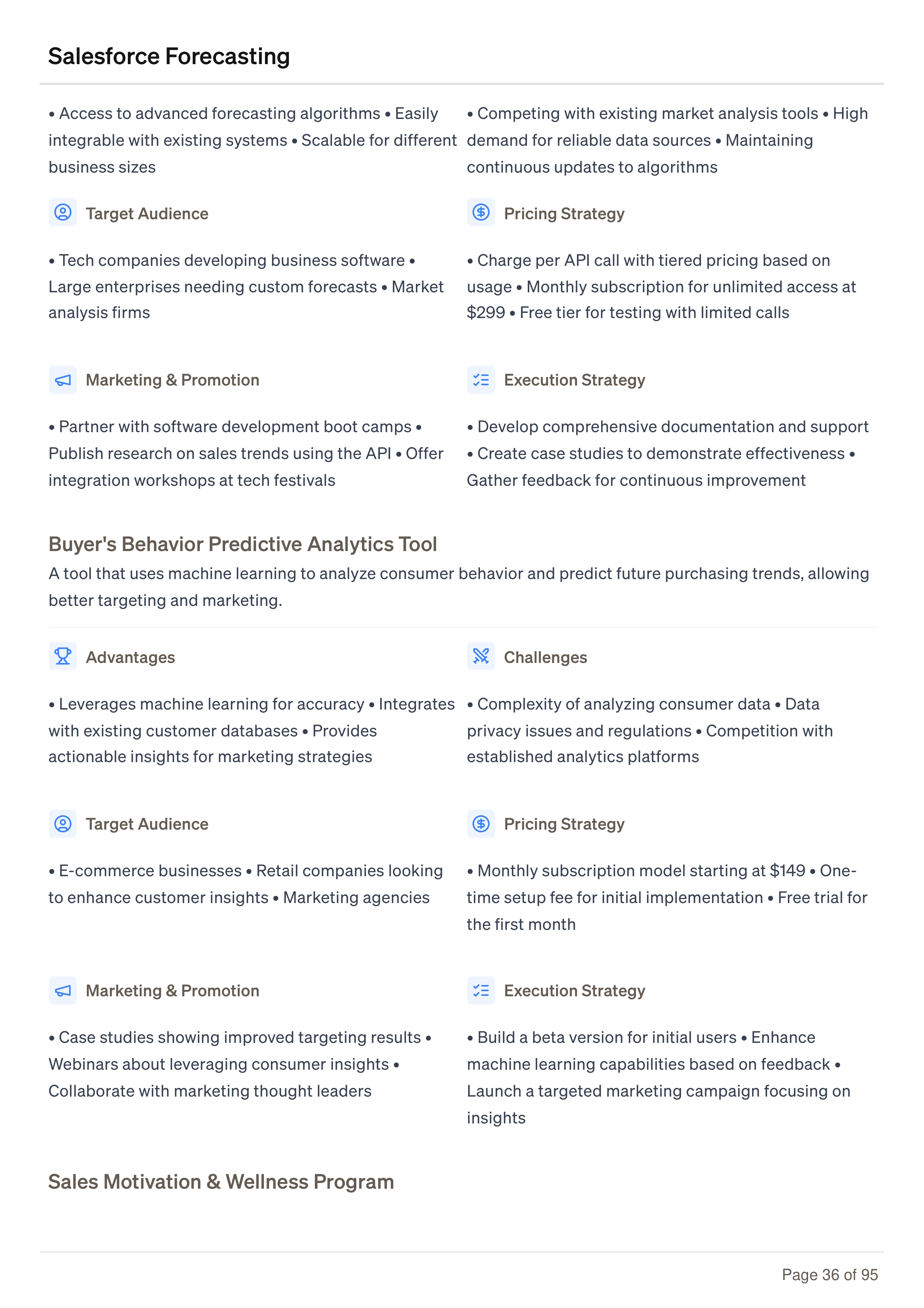 Salesforce Forecasting Business Plan — page 36