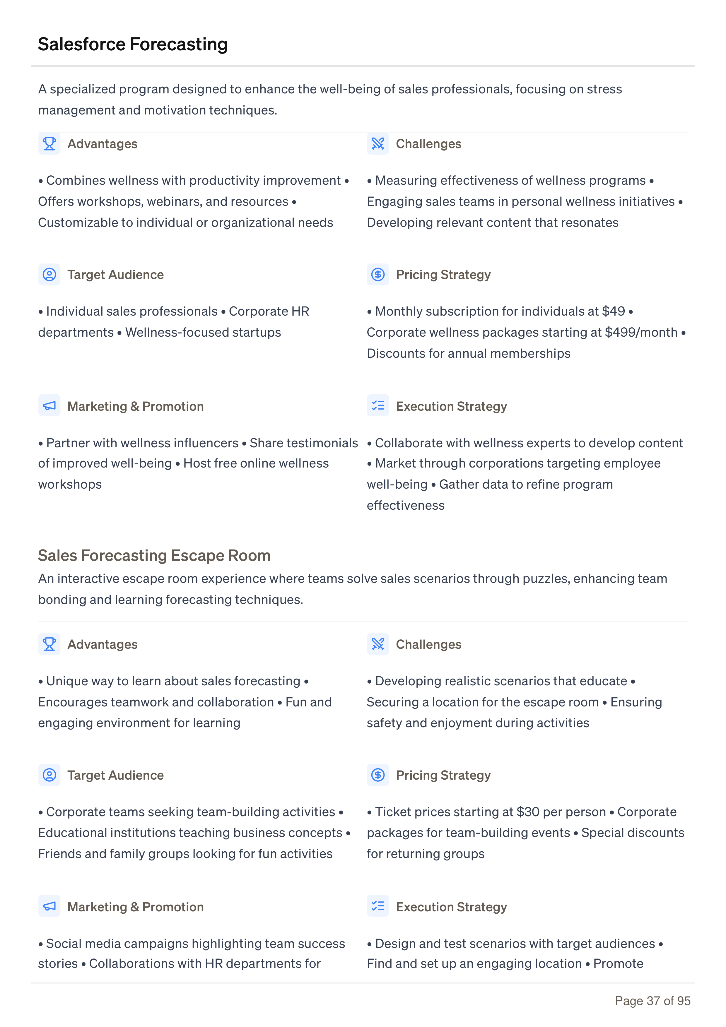 Salesforce Forecasting Business Plan — page 37